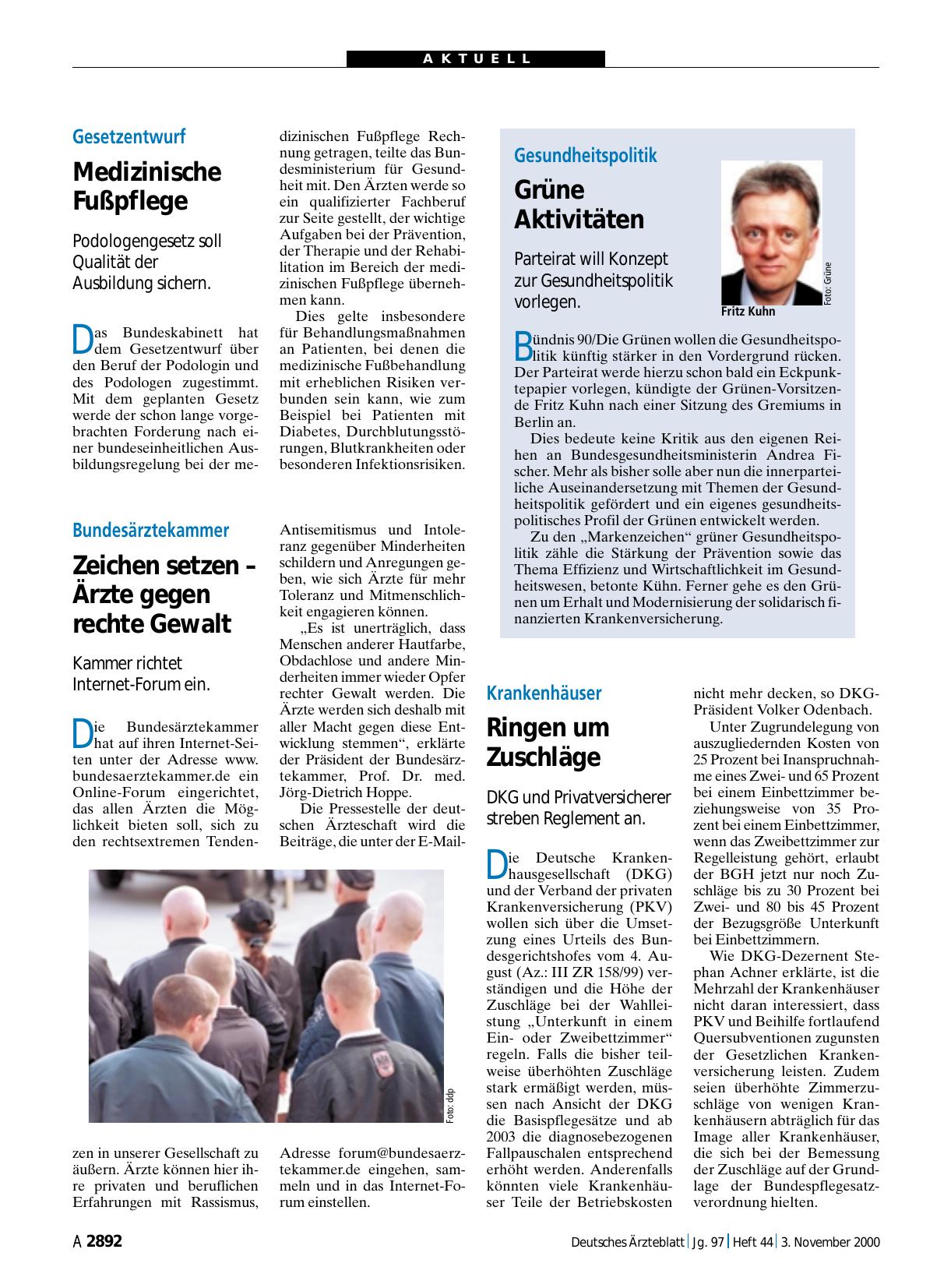 Vorschauseite 1: Bundesärztekammer: Zeichen setzen – Ärzte gegen rechte Gewalt