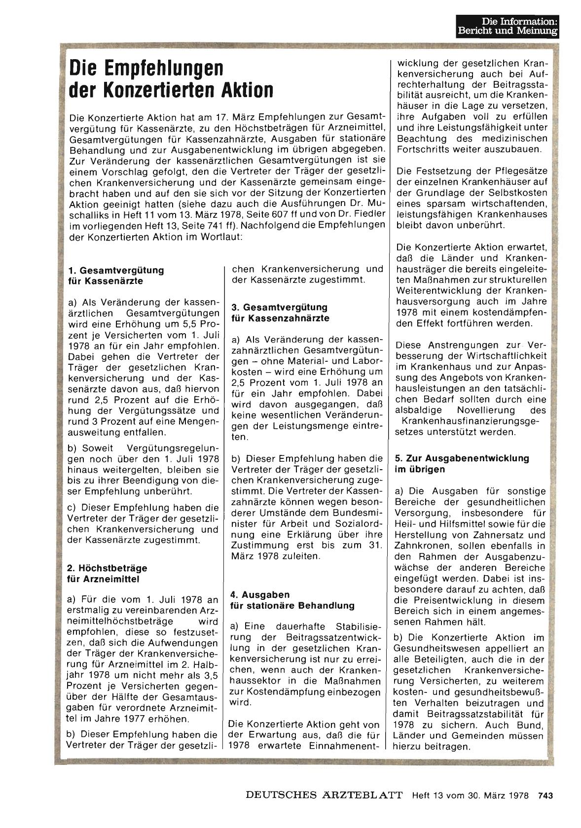 Vorschauseite 1: Die Empfehlungen der Konzertierten Aktion