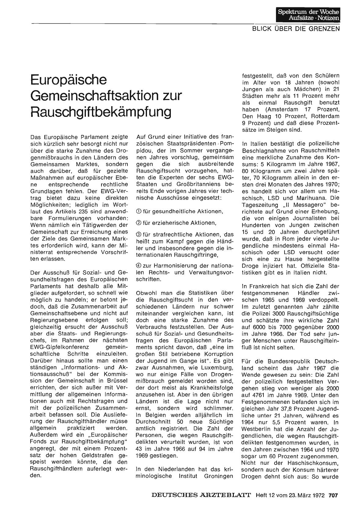 Vorschauseite 1: Europäische Gemeinschaftsaktion zur Rauschgiftbekämpfung