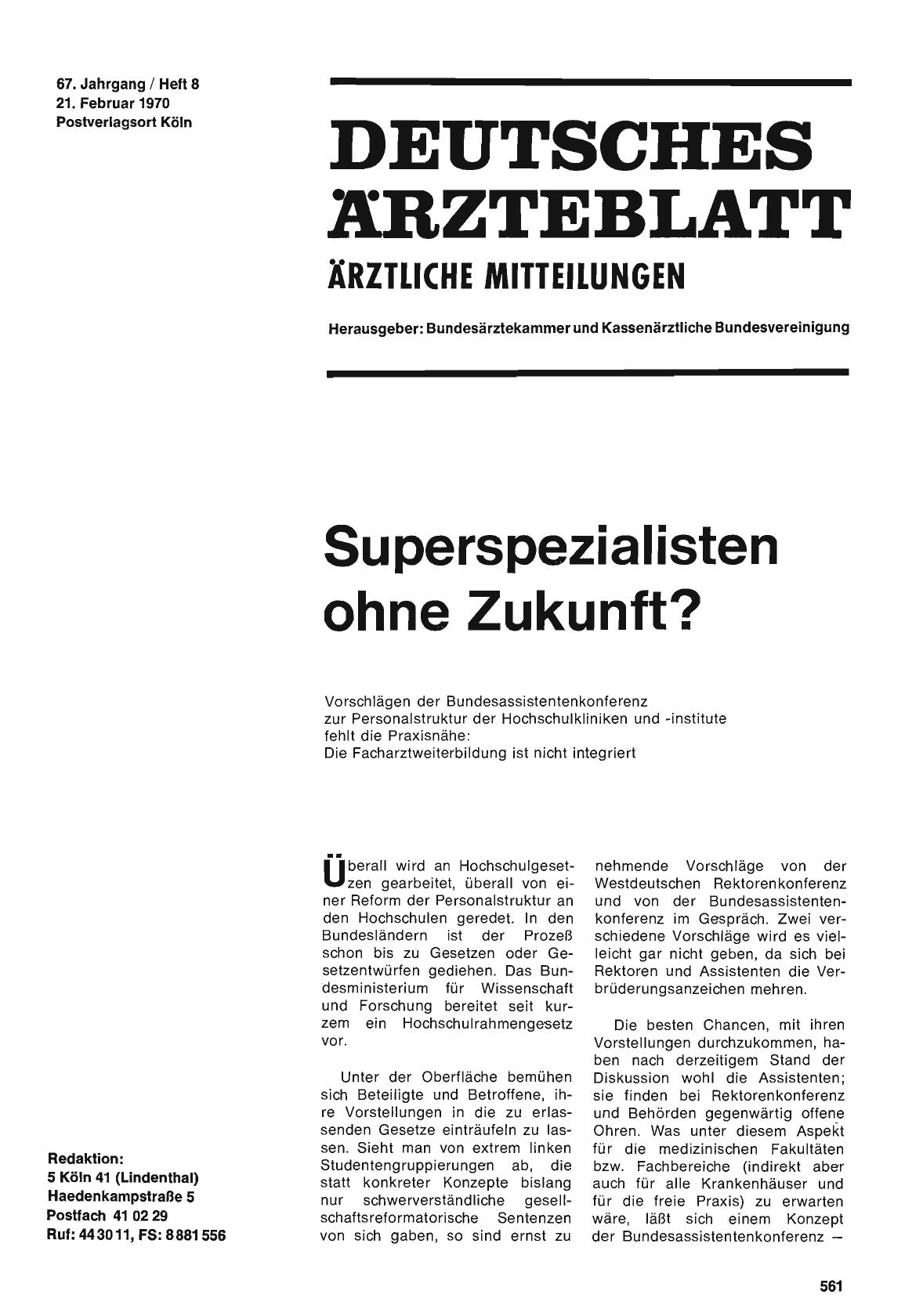 Vorschauseite 1: Superspezialisten ohne Zukunft?