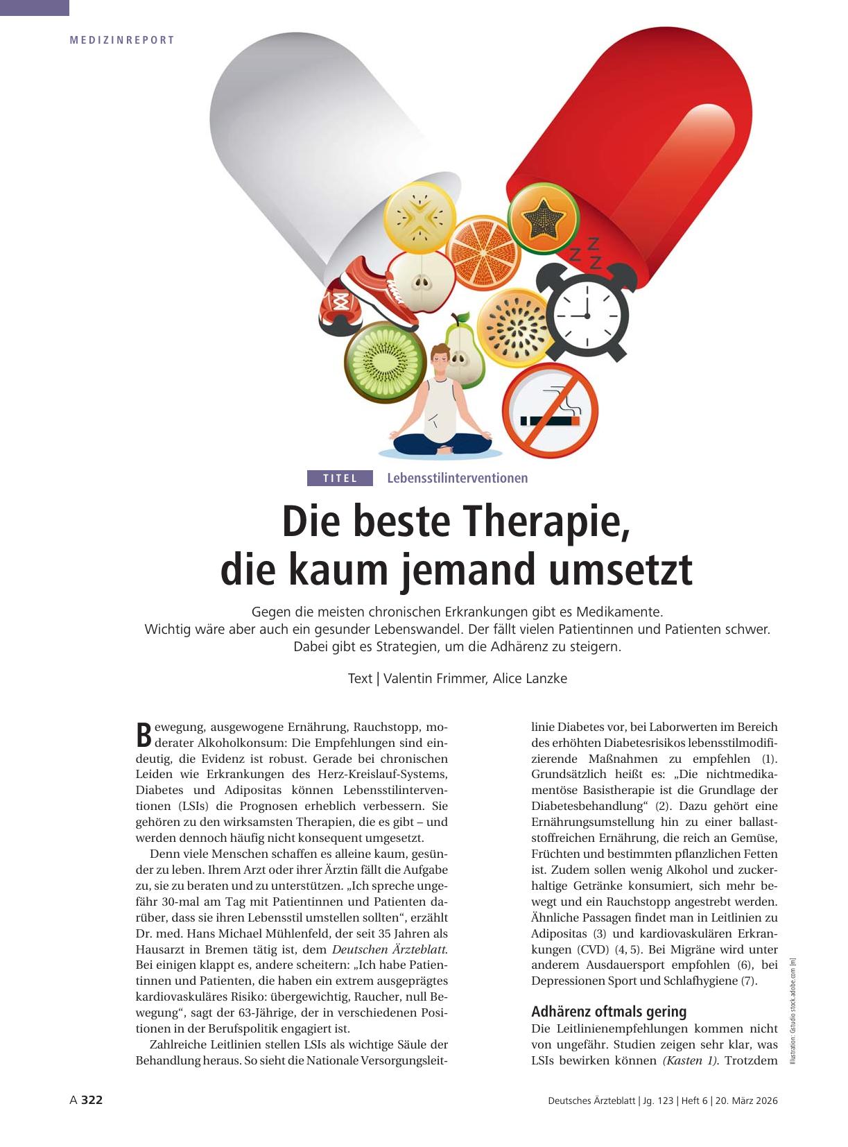 Vorschauseite 1: Lebensstilinterventionen: Die beste Therapie, die kaum jemand umsetzt