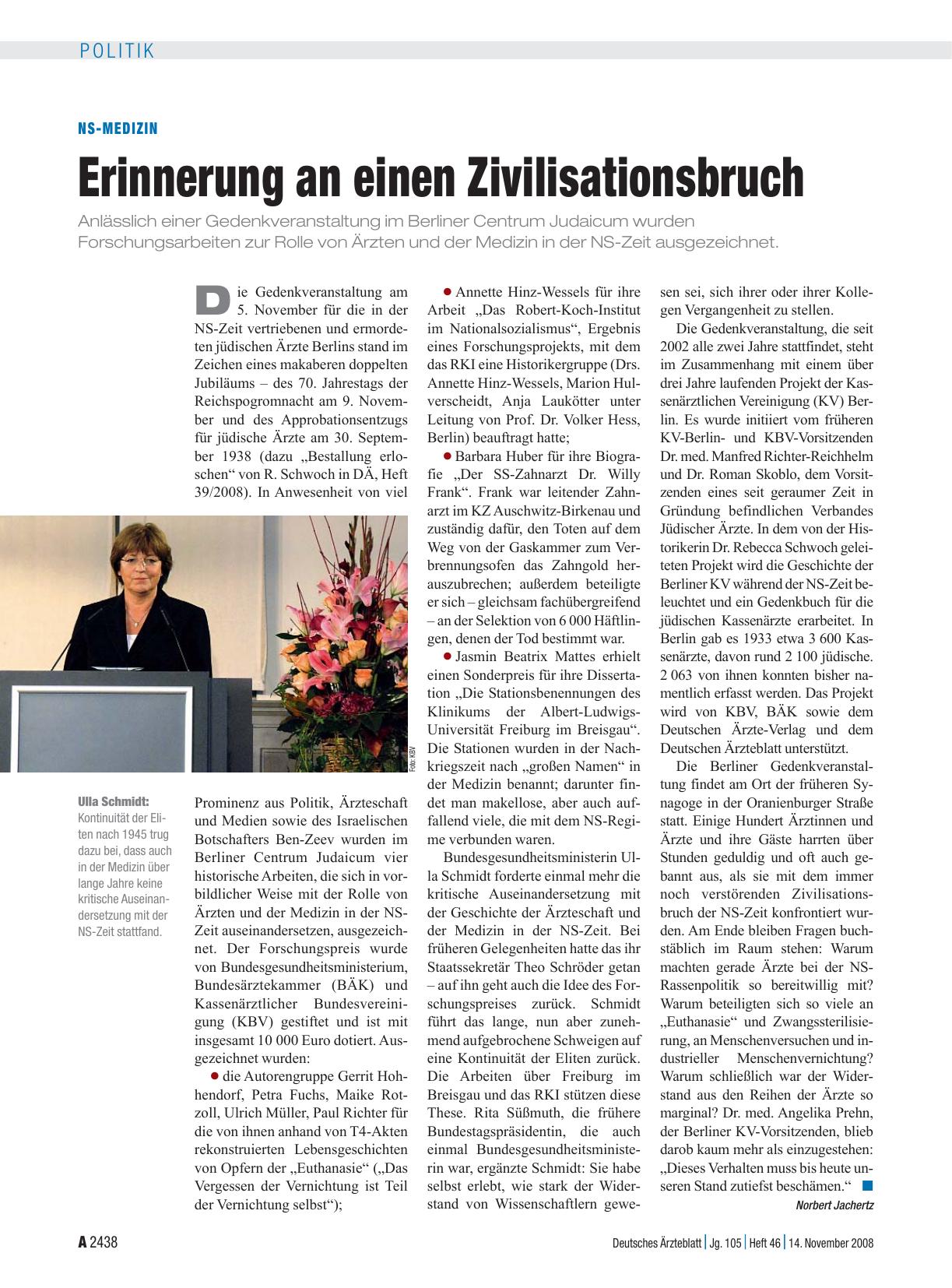 Vorschauseite 1: NS-Medizin: Erinnerung an einen Zivilisationsbruch
