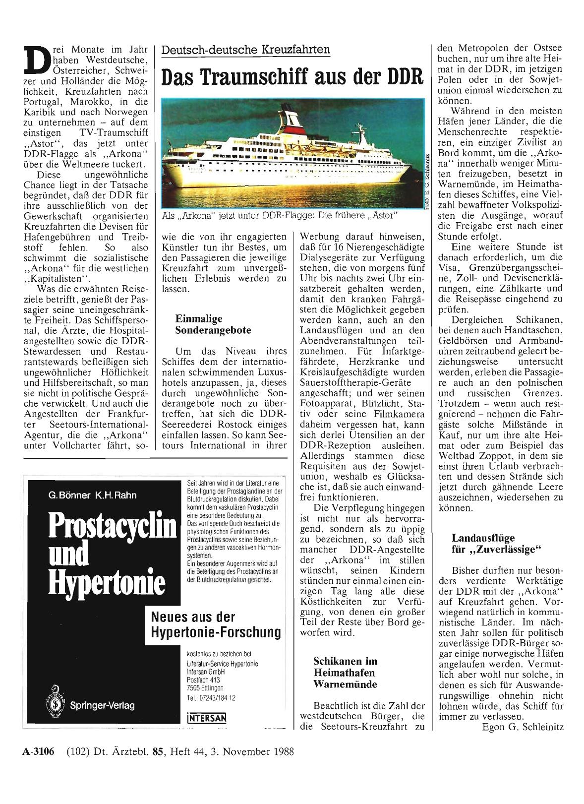 Vorschauseite 1: Deutsch-deutsche Kreuzfahrten: Das Traumschiff aus der DDR