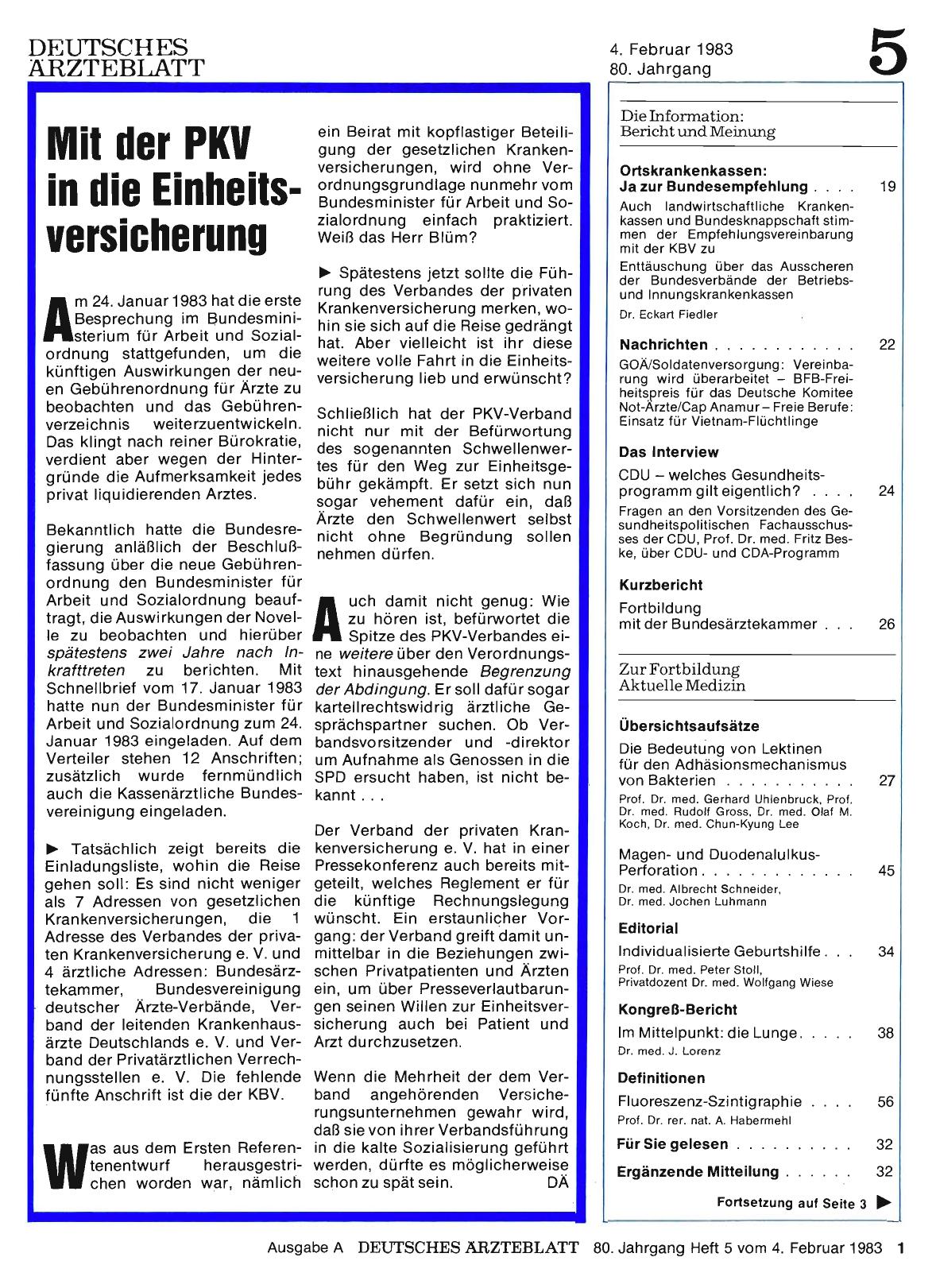 Vorschauseite 1: Mit der PKV in die Einheitsversicherung