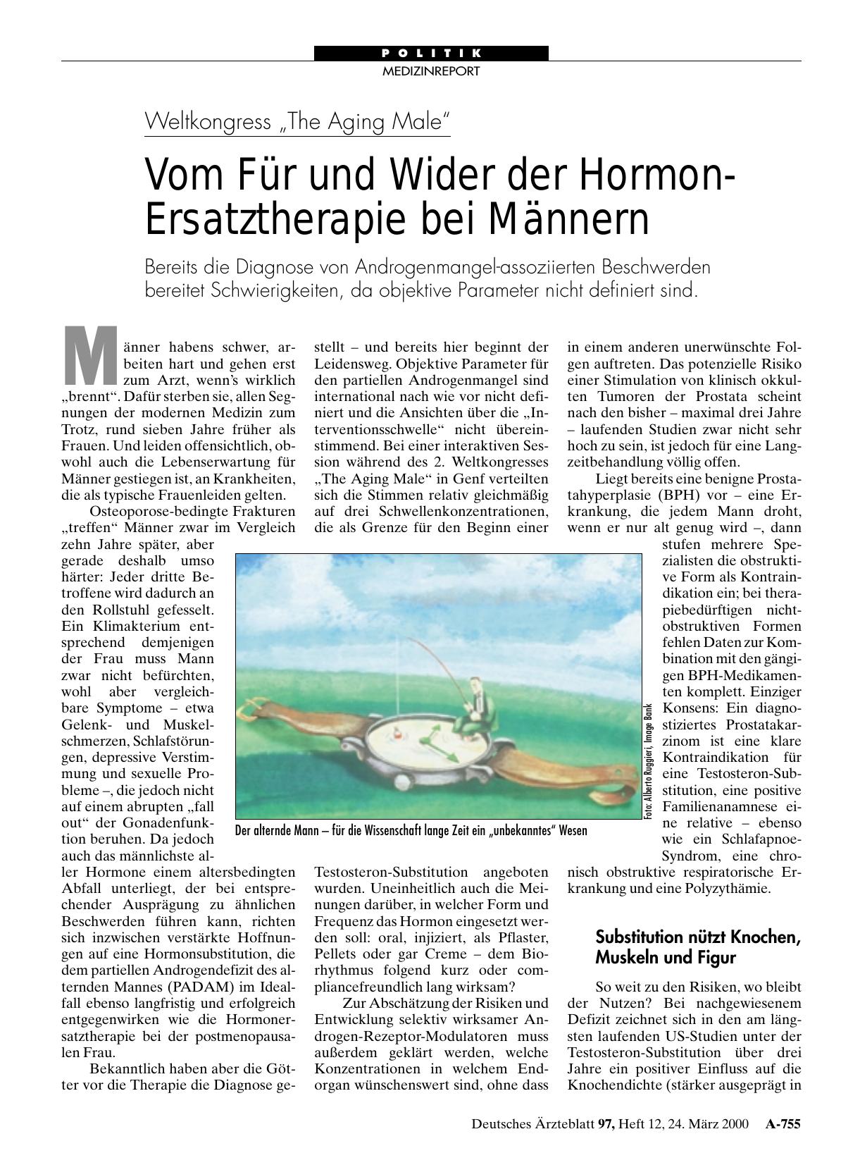 Vorschauseite 1: Weltkongress „The Aging Male“: Vom Für und Wider der Hormon-Ersatztherapie bei Männern