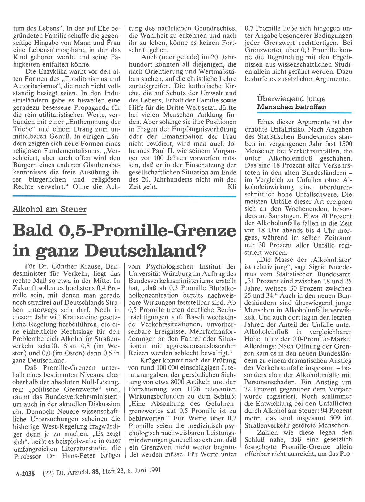 Vorschauseite 1: Alkohol am Steuer: Bald 0, 5-Promille-Grenze in ganz Deutschland?
