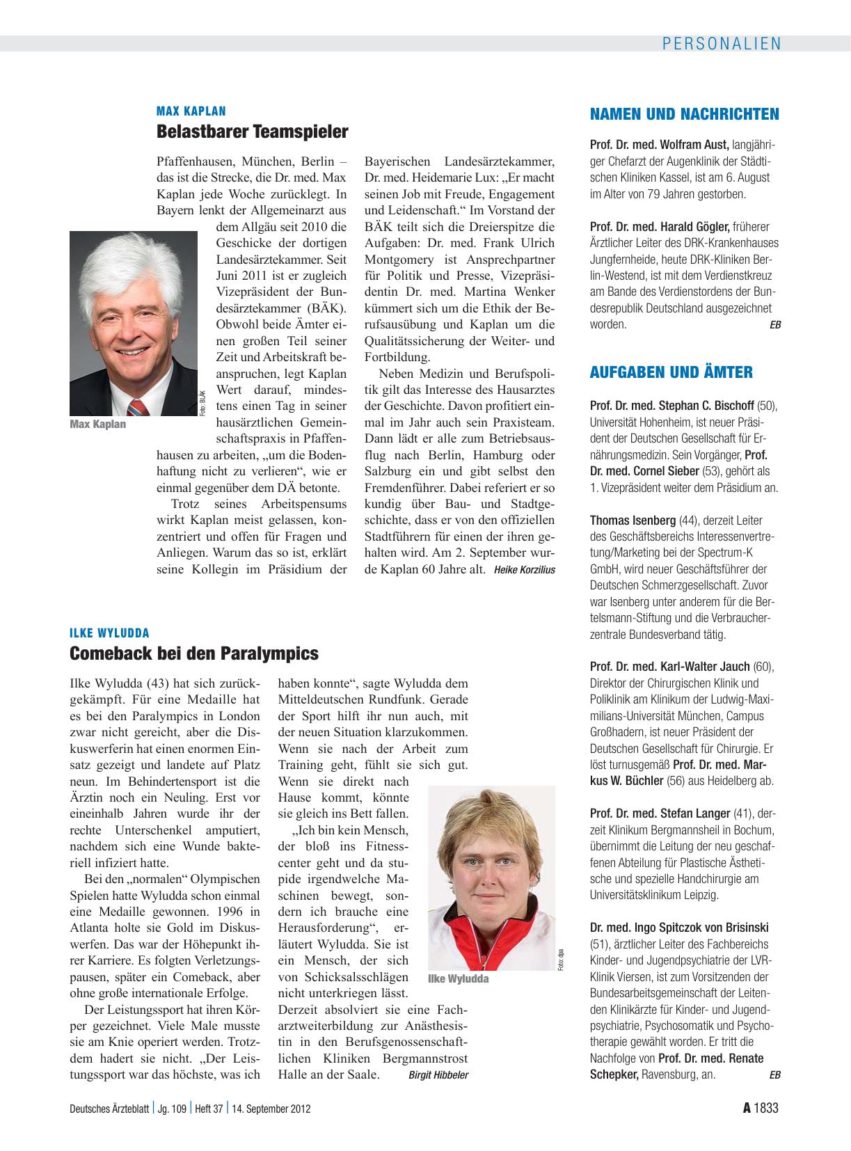Vorschauseite 1: Namen und Nachrichten