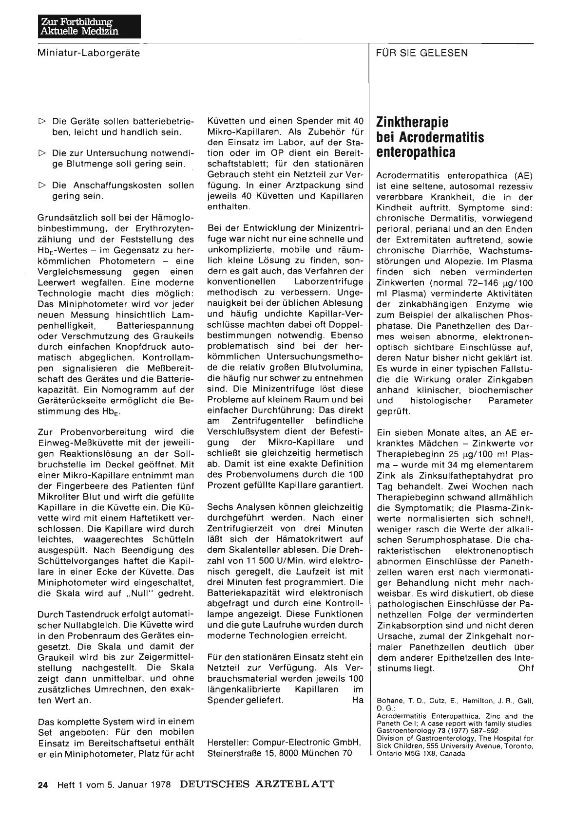Vorschauseite 1: Zinktherapie bei Acrodermatitis enteropathica