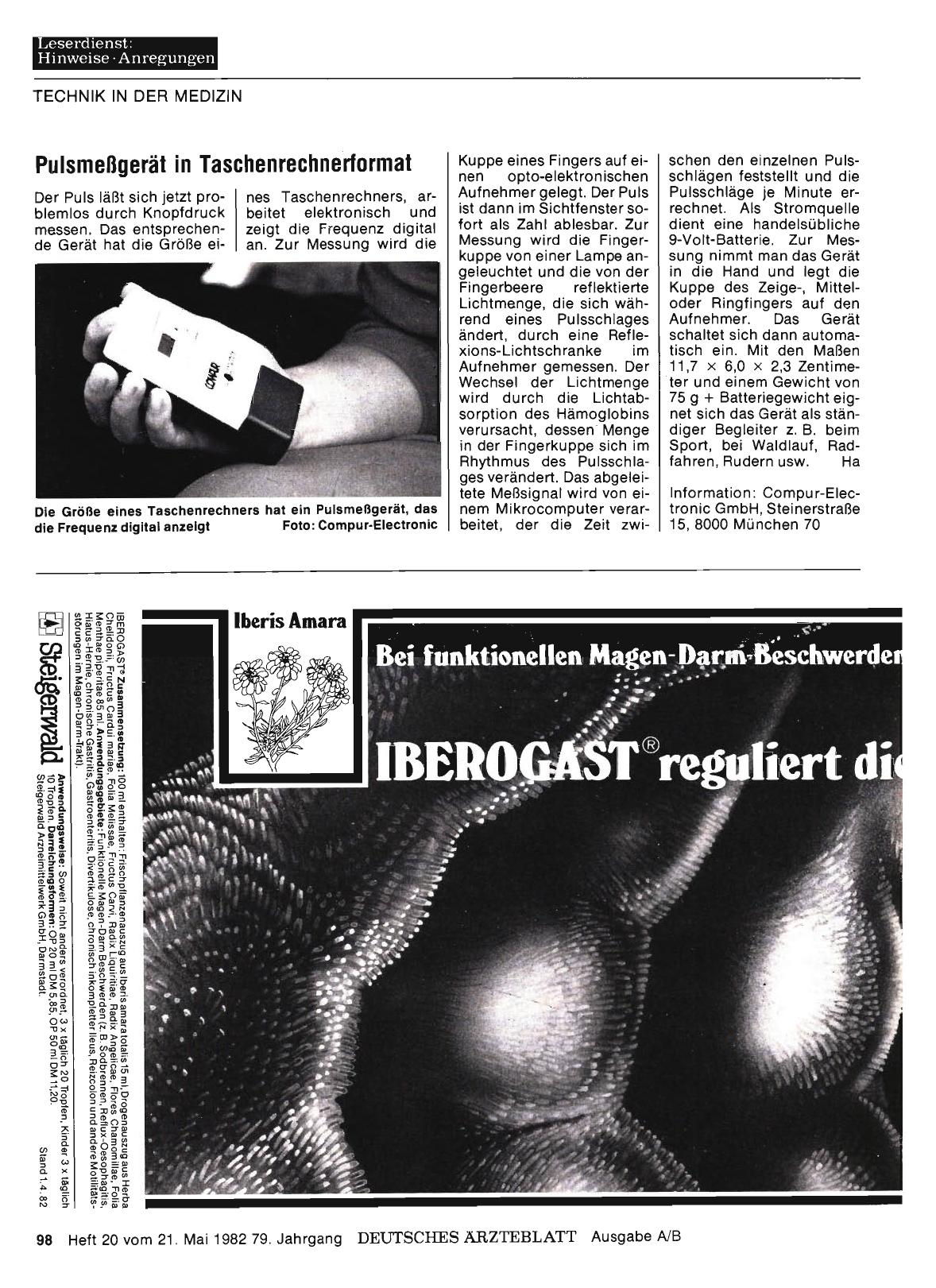Vorschauseite 1: Pulsmeßgerät in Taschenrechnerformat