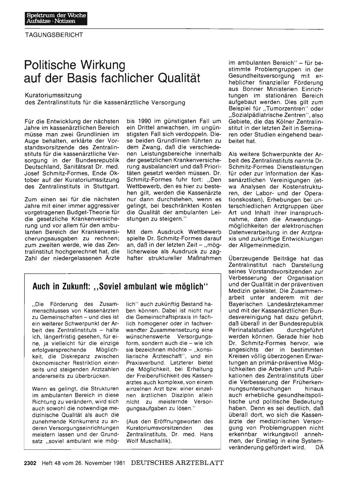 Vorschauseite 1: Politische Wirkung auf der Basis fachlicher Qualität