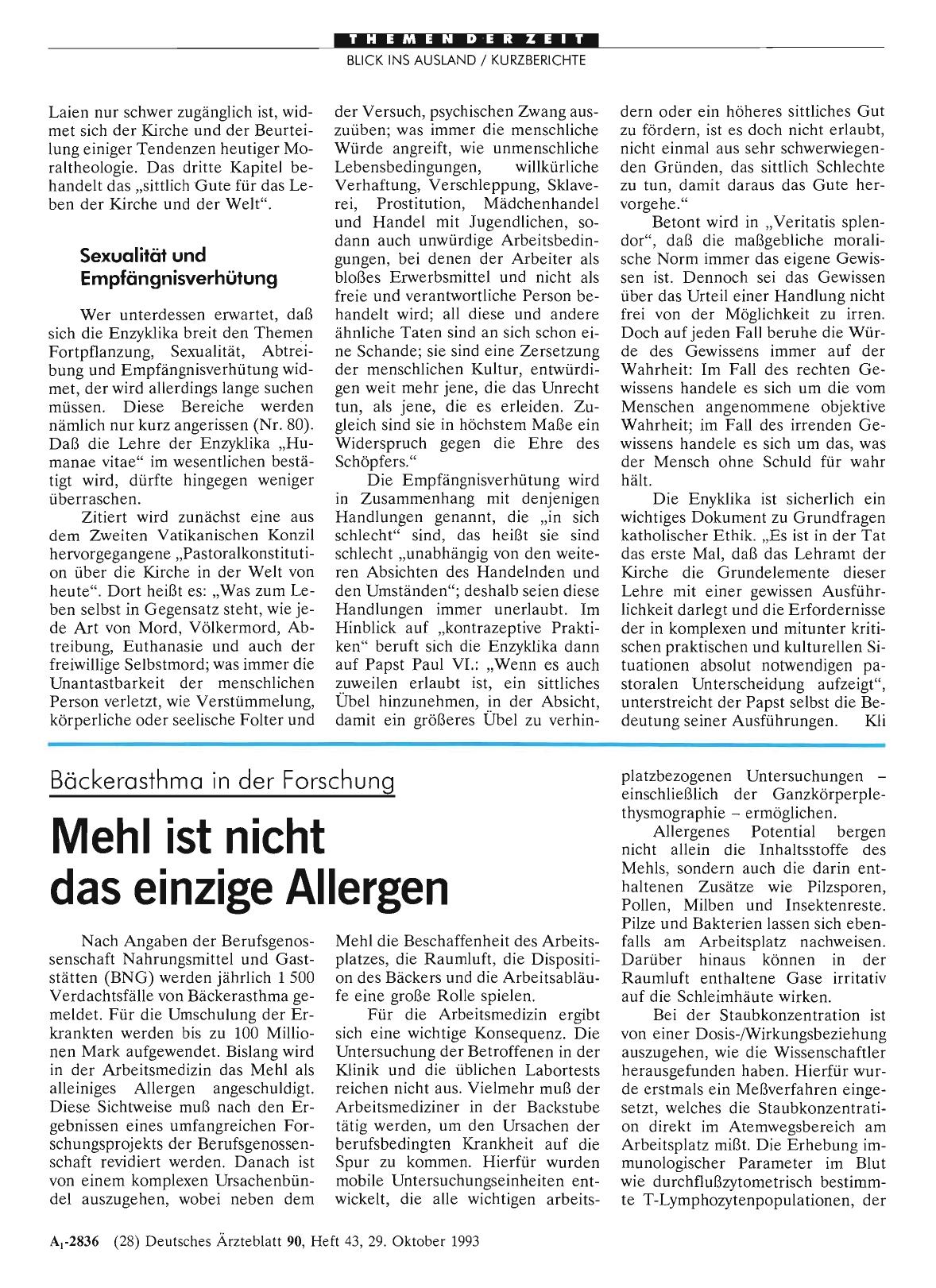 Vorschauseite 1: Bäckerasthma in der Forschung: Mehl ist nicht das einzige Allergen