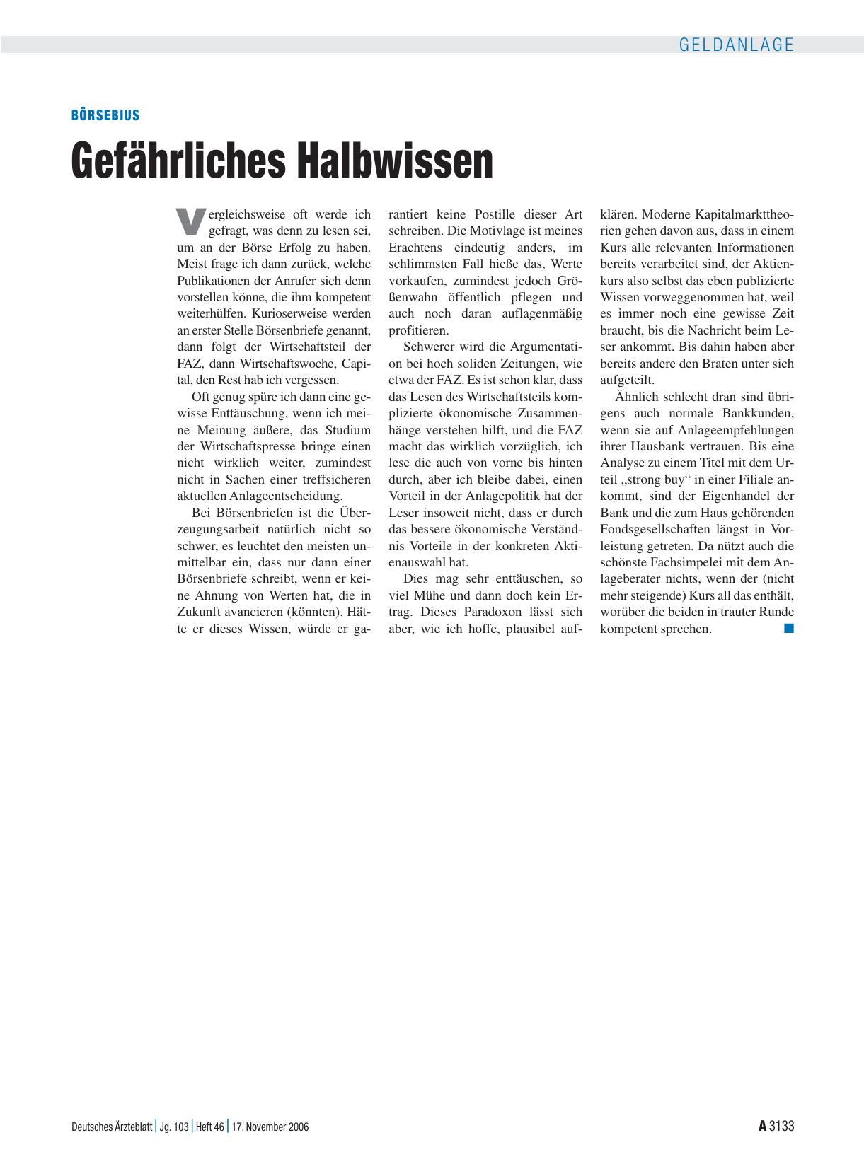 Vorschauseite 1: Gefährliches Halbwissen