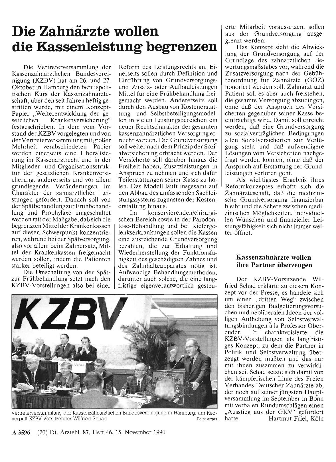 Vorschauseite 1: Die Zahnärzte wollen die Kassenleistung begrenzen