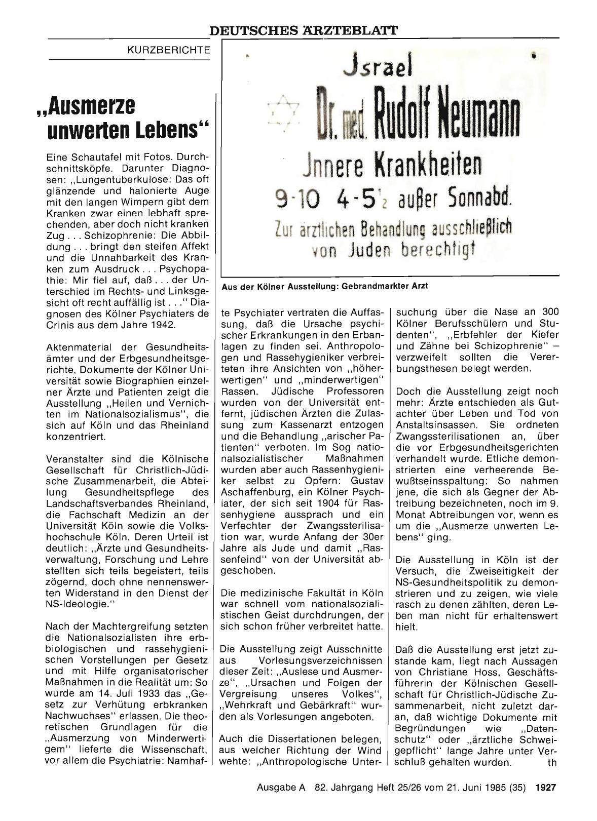 Vorschauseite 1: „Ausmerze unwerten Lebens“
