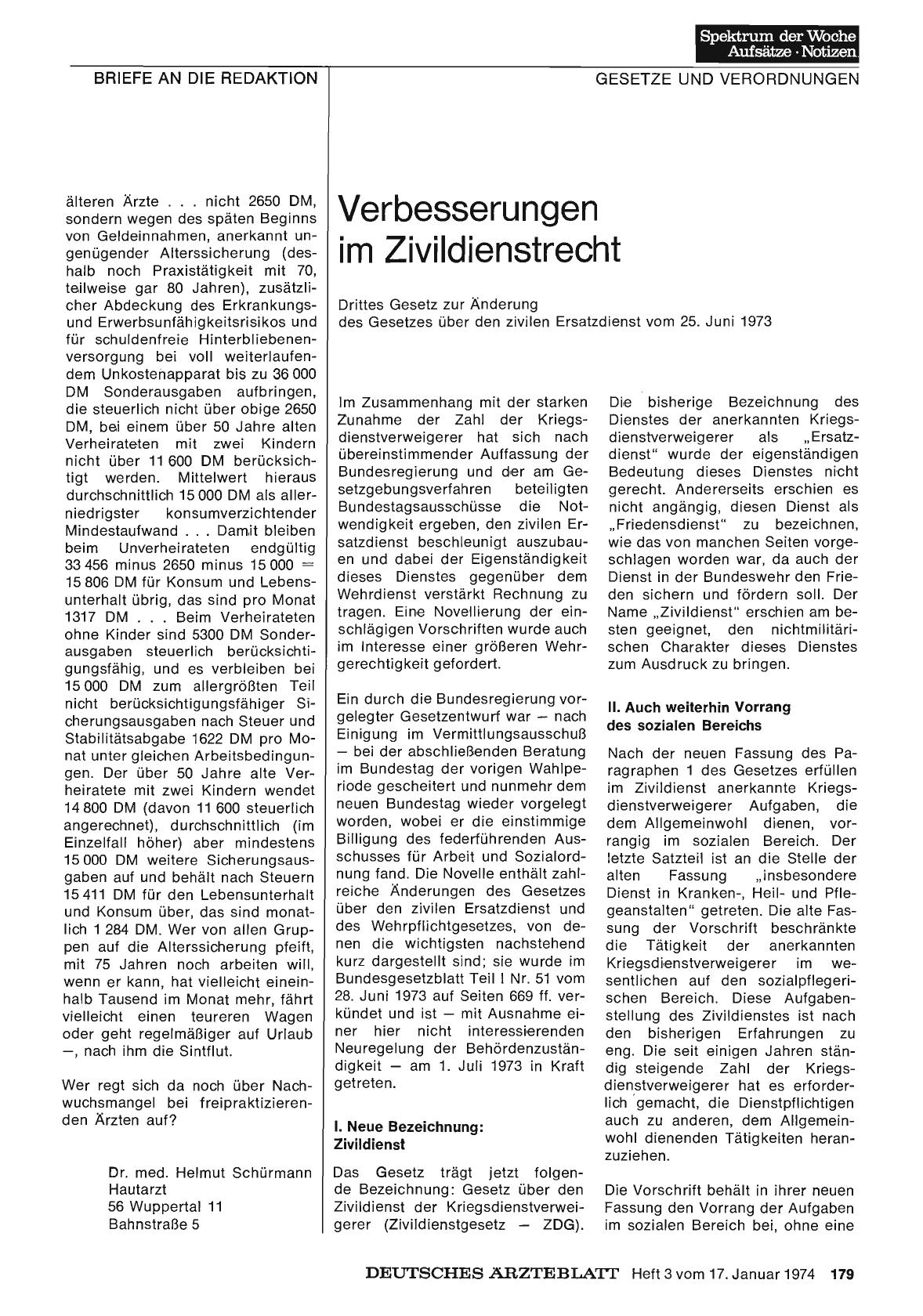 Vorschauseite 1: Verbesserungen im Zivildienstrecht