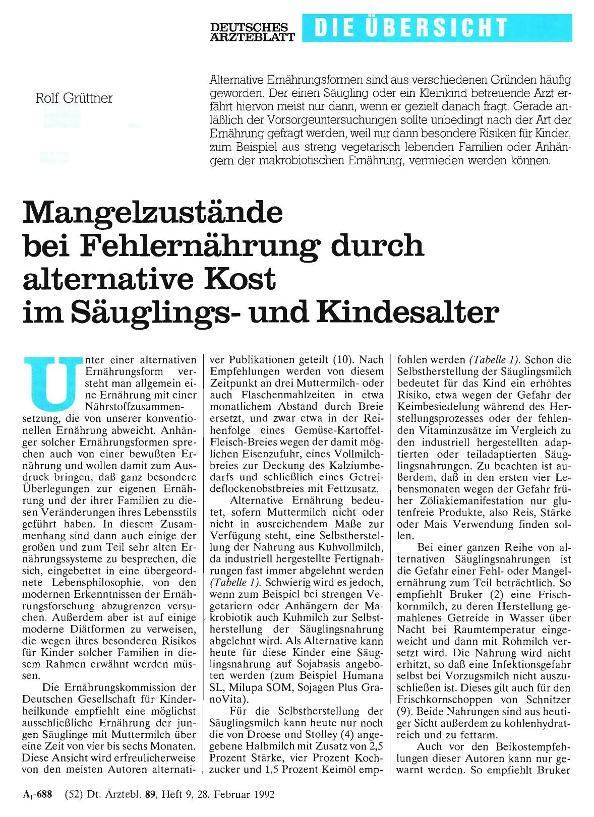 Vorschauseite 1: Mangelzustände bei Fehlernährung durch alternative Kost im Säuglingsund Kindesalter