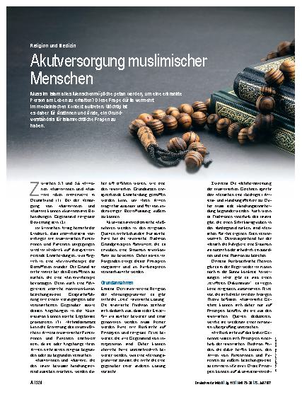 Vorschauseite 1: Religion und Medizin: Akutversorgung muslimischer Menschen