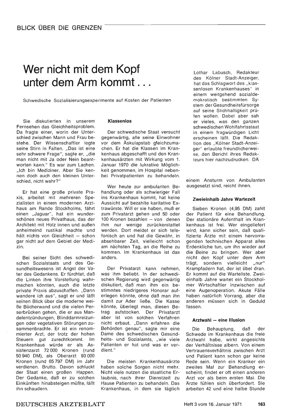 Vorschauseite 1: Wer nicht mit dem Kopf unter dem Arm kommt. ..