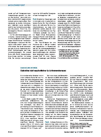 Vorschauseite 1: Diabetes und Arthrose: Diabetiker sind empfindlicher für Arthroseschmerzen
