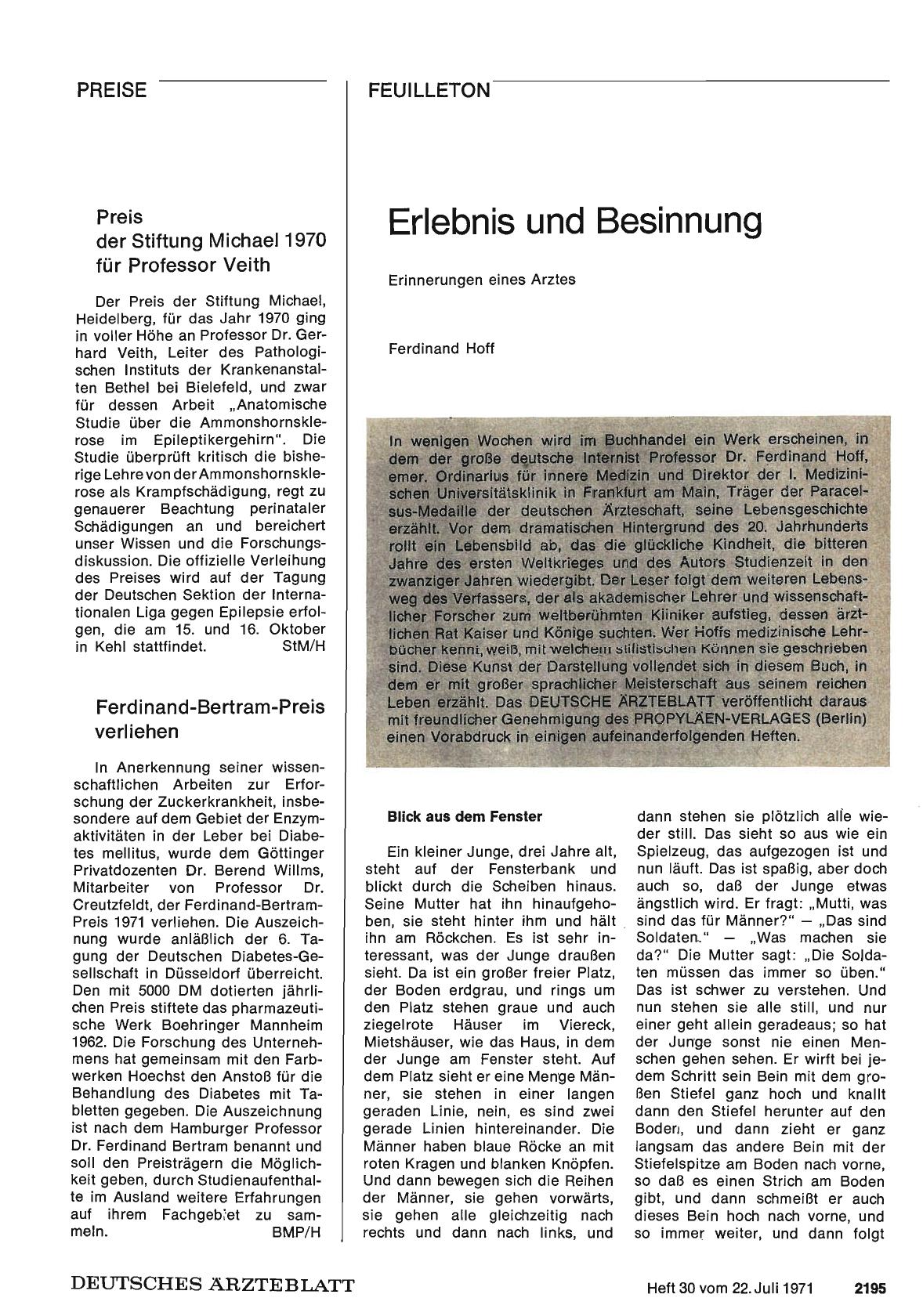 Vorschauseite 1: Ferdinand-Bertram-Preis verliehen