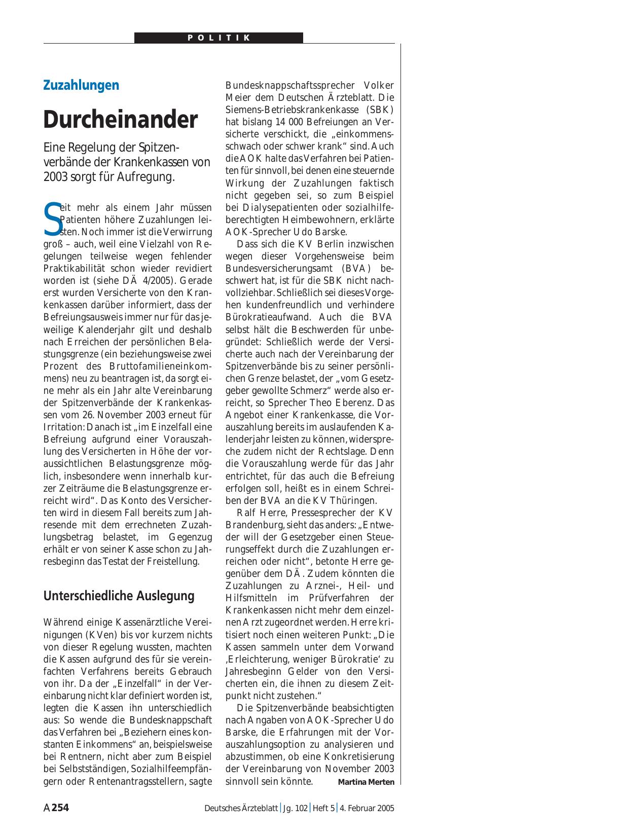 Vorschauseite 1: Zuzahlungen: Durcheinander
