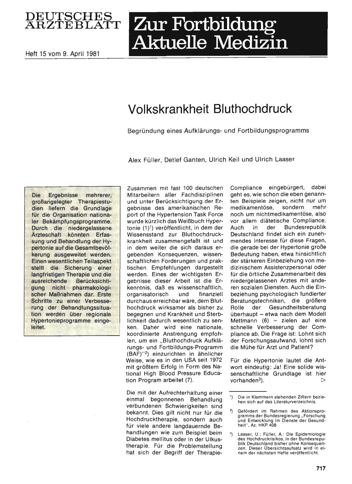Vorschauseite 1: Volkskrankheit Bluthochdruck