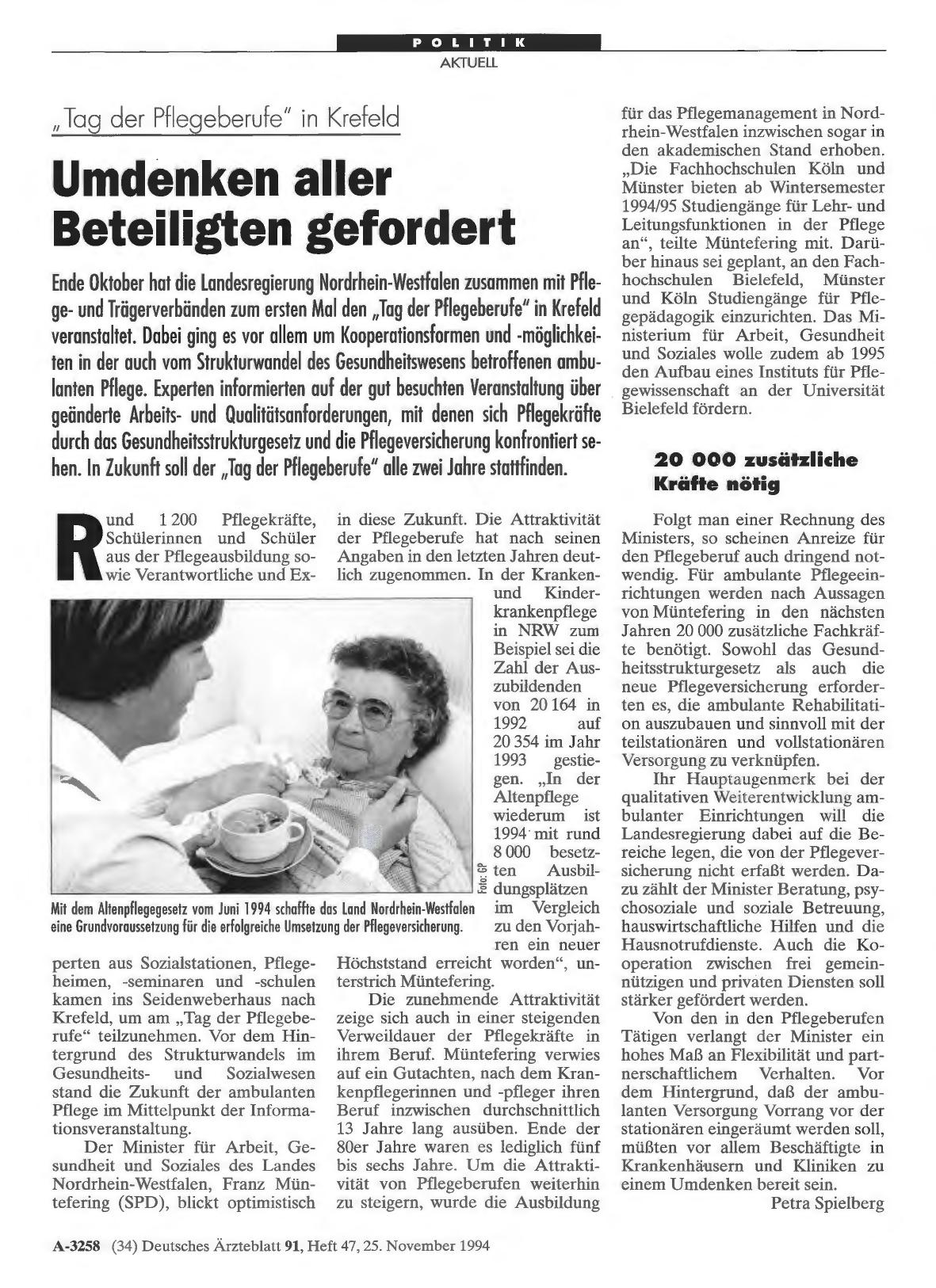 Vorschauseite 1: „Tag der Pflegeberufe“ in Krefeld: Umdenken aller Beteiligten gefordert