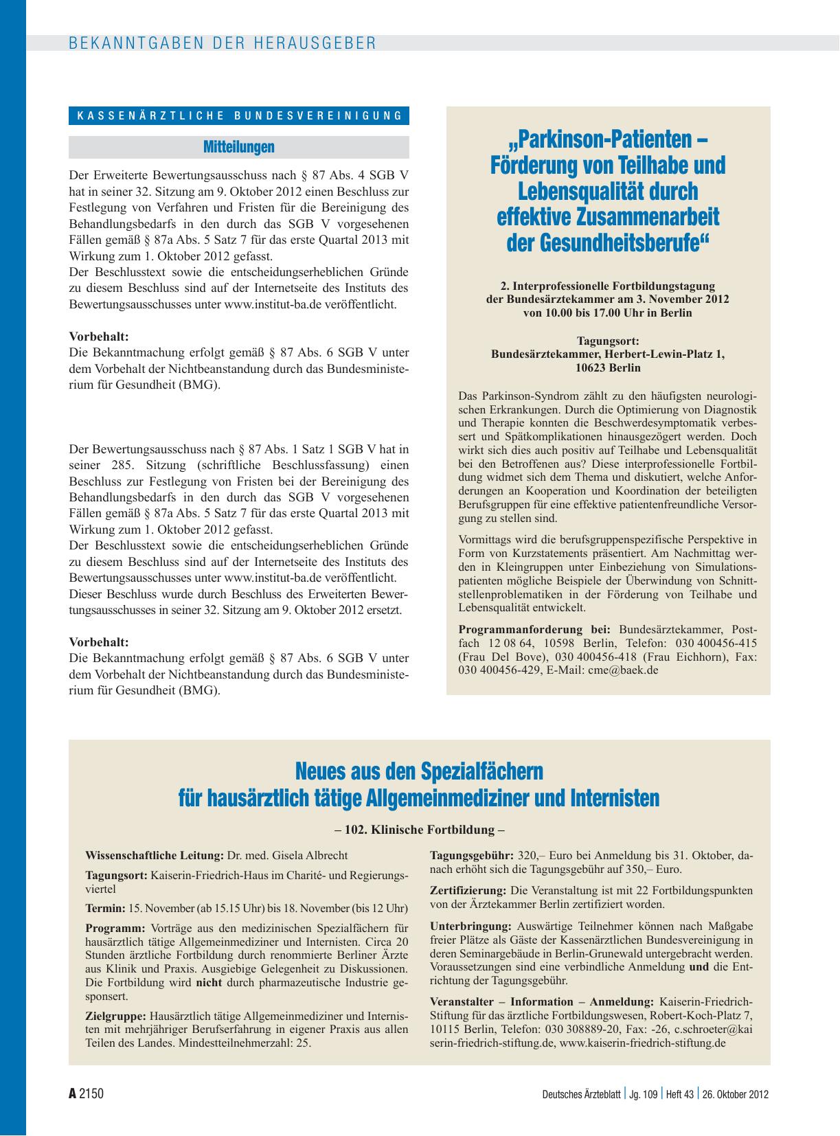 Vorschauseite 1: Mitteilungen