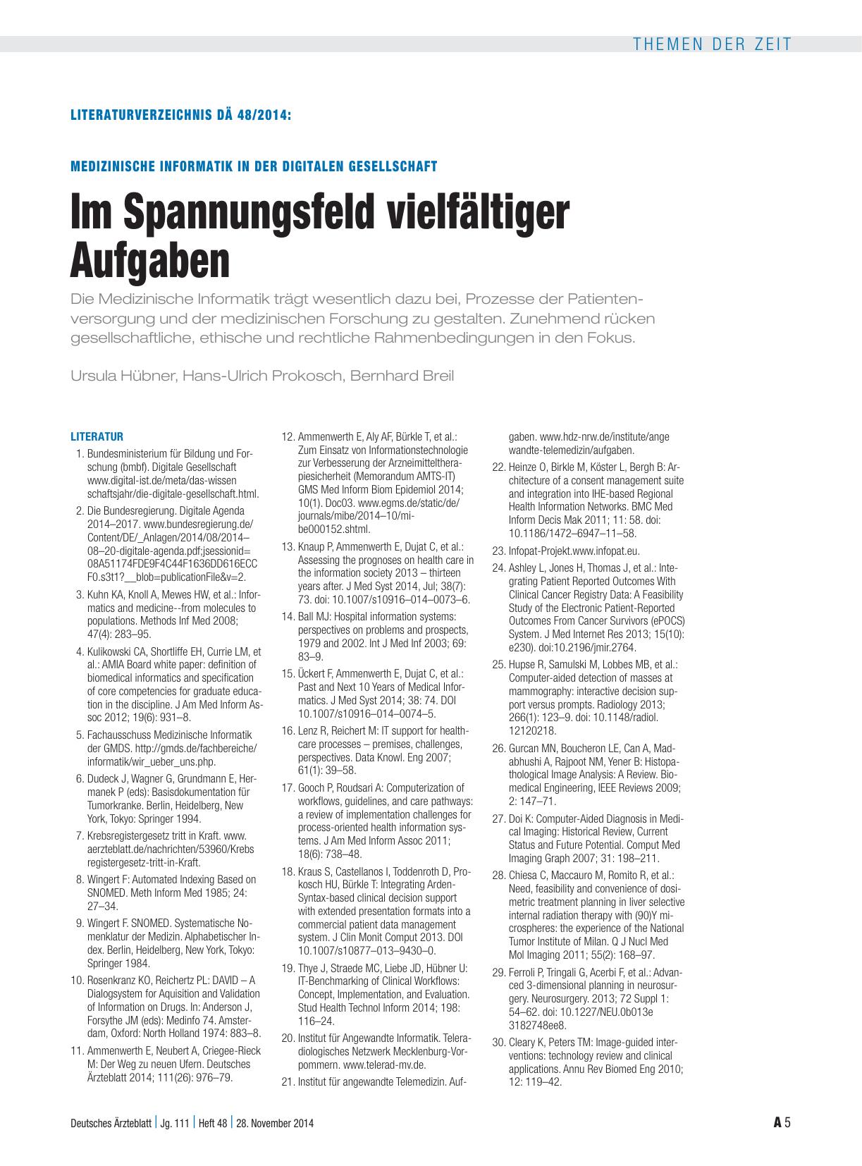 Vorschauseite 5: Medizinische Informatik in der digitalen Gesellschaft: Im Spannungsfeld vielfältiger Aufgaben