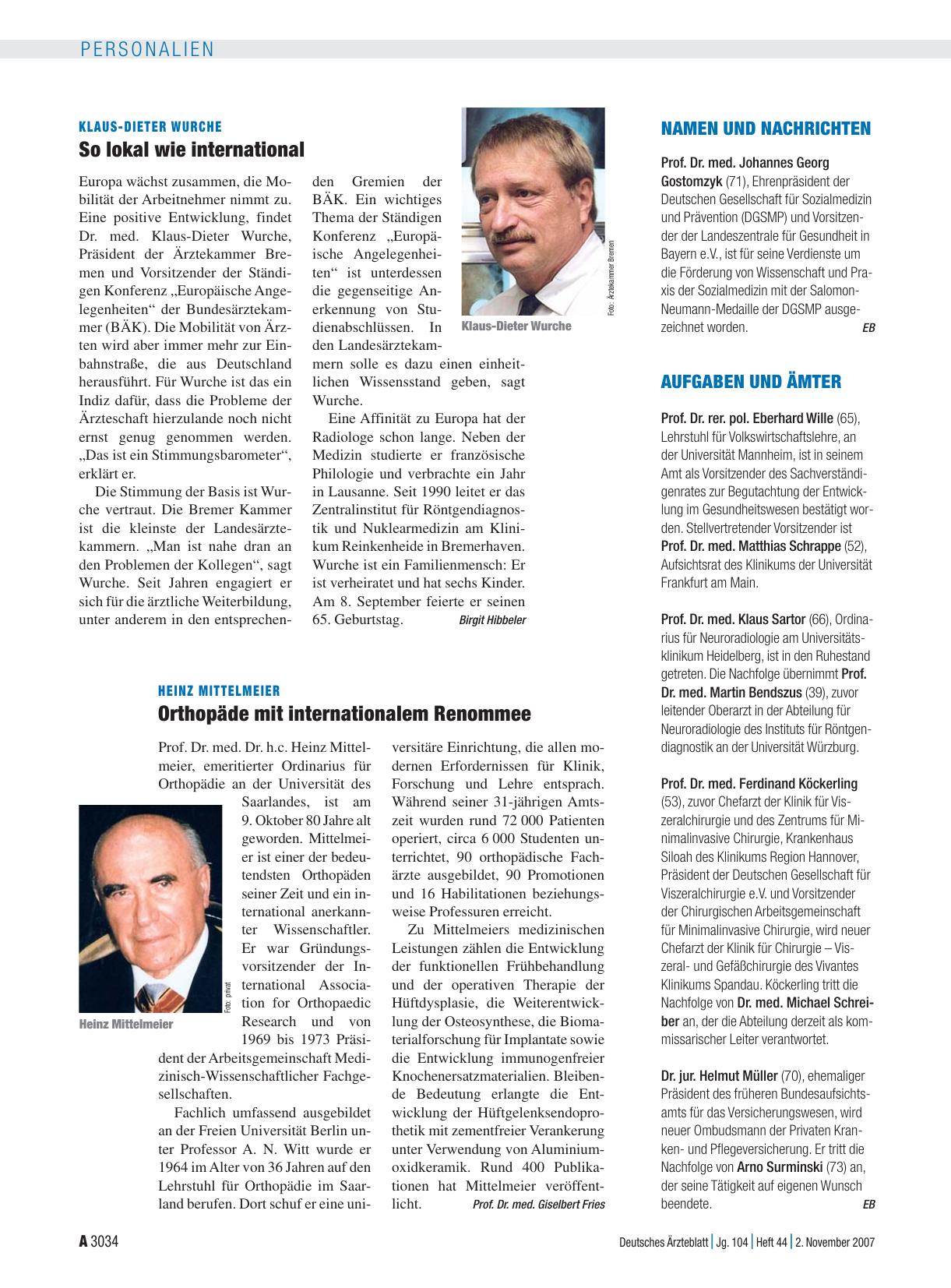 Vorschauseite 1: Klaus-Dieter Wurche: So lokal wie international