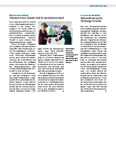 Vorschauseite 1: Medizinische Ausbildung: Trainieren in der virtuellen Welt für den ärztlichen Beruf