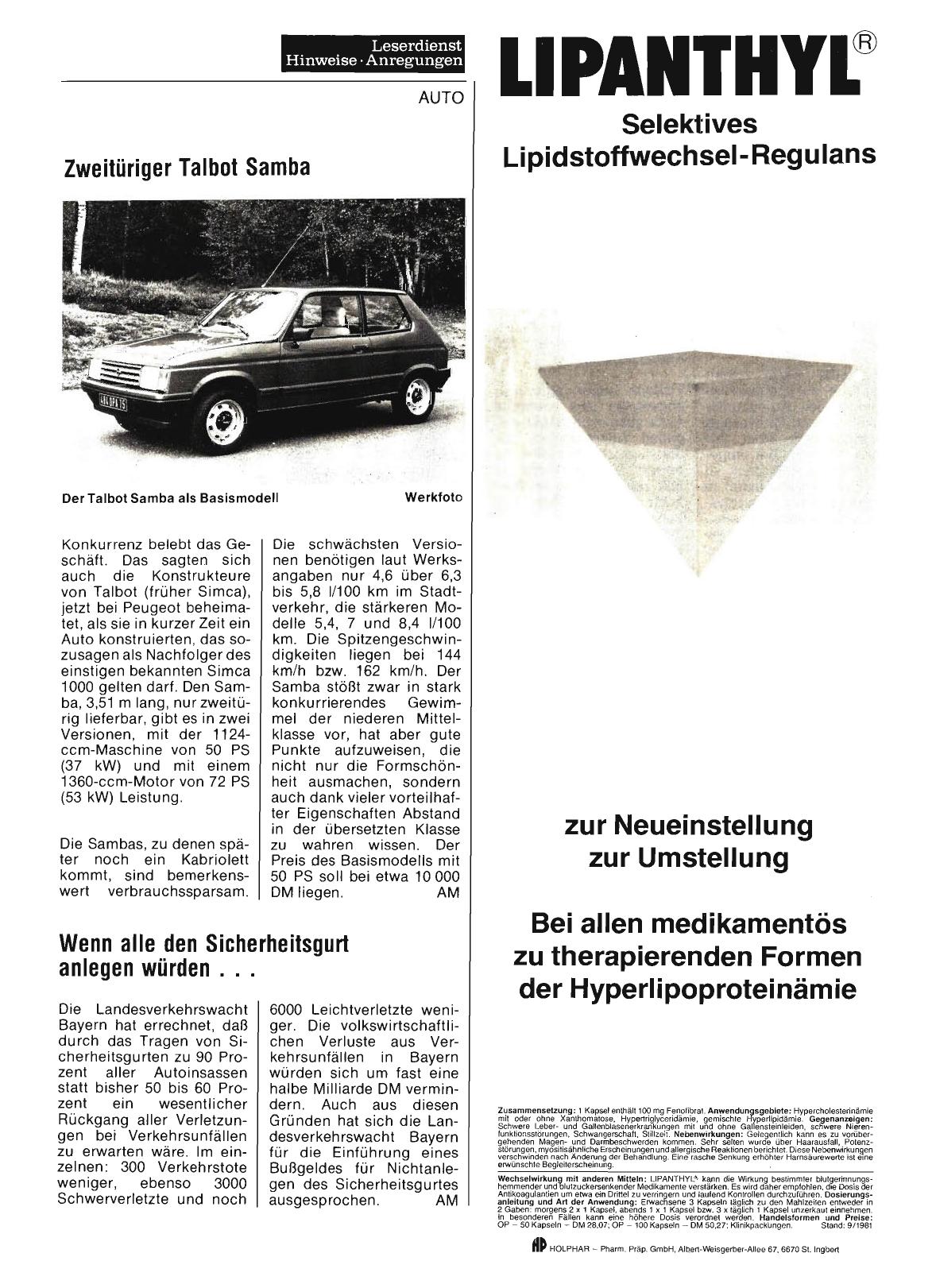 Vorschauseite 1: Zweitüriger Talbot Samba
