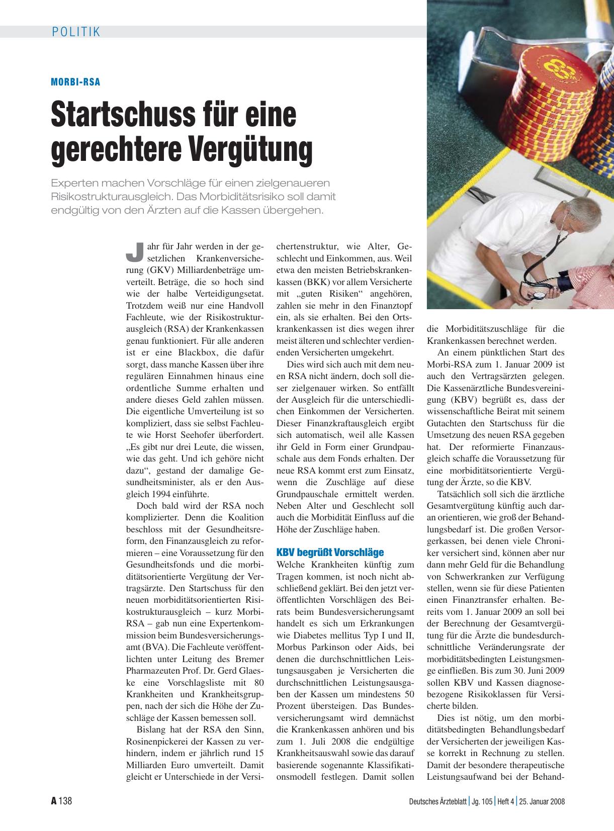 Vorschauseite 1: Morbi-RSA: Startschuss für eine gerechtere Vergütung