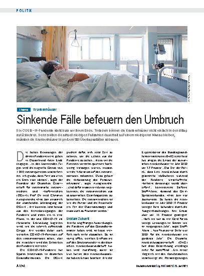 Vorschauseite 1: Krankenhäuser: Sinkende Fälle befeuern den Umbruch
