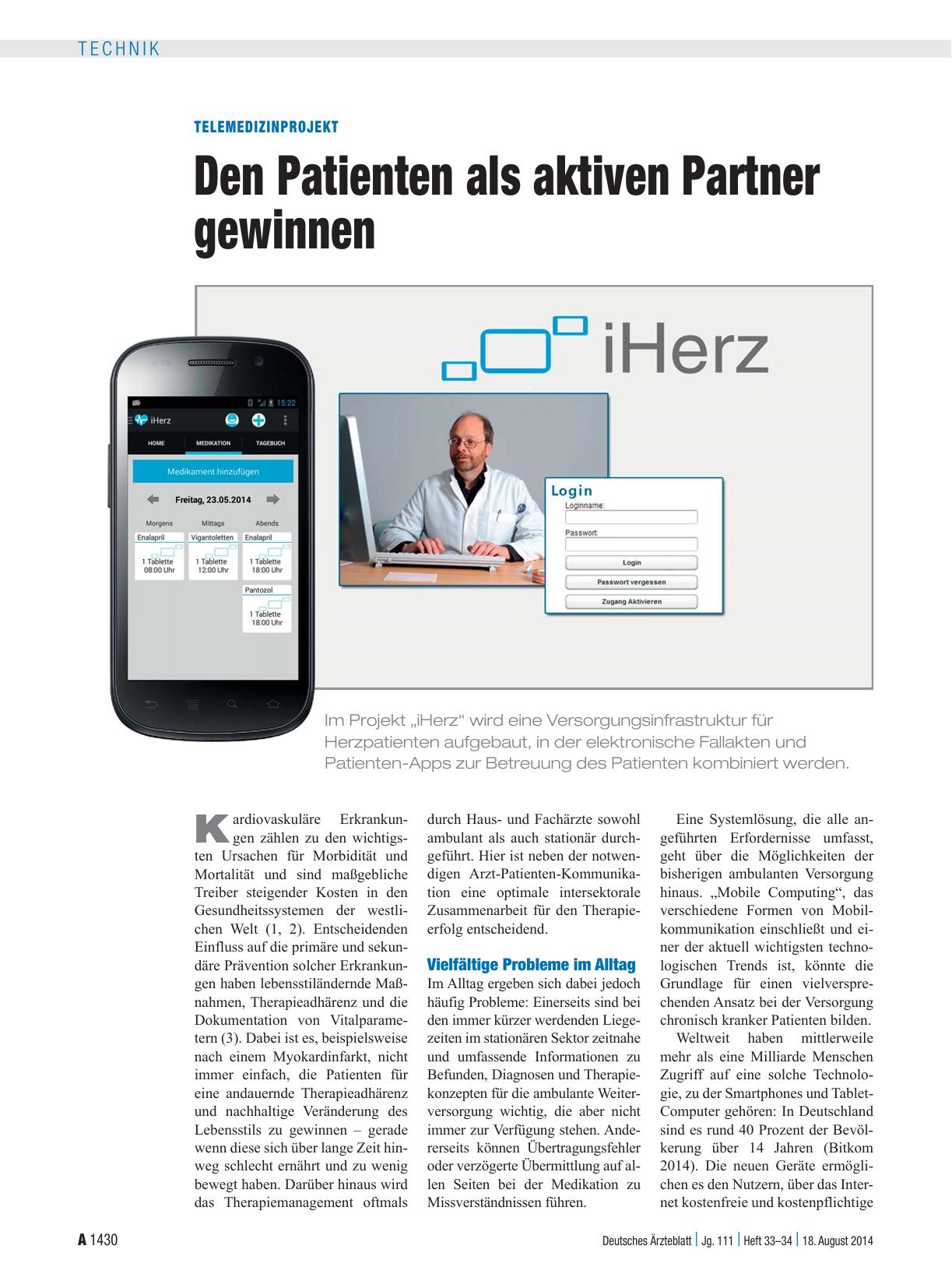 Vorschauseite 1: Telemedizinprojekt: Den Patienten als aktiven Partner gewinnen