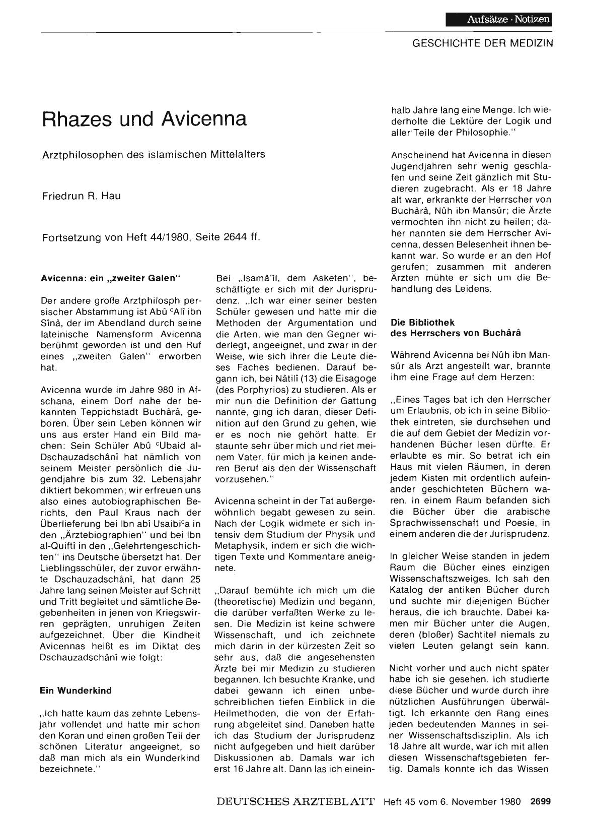 Vorschauseite 1: Rhazes und Avicenna: Arztphilosophen des islamischen Mittelalters