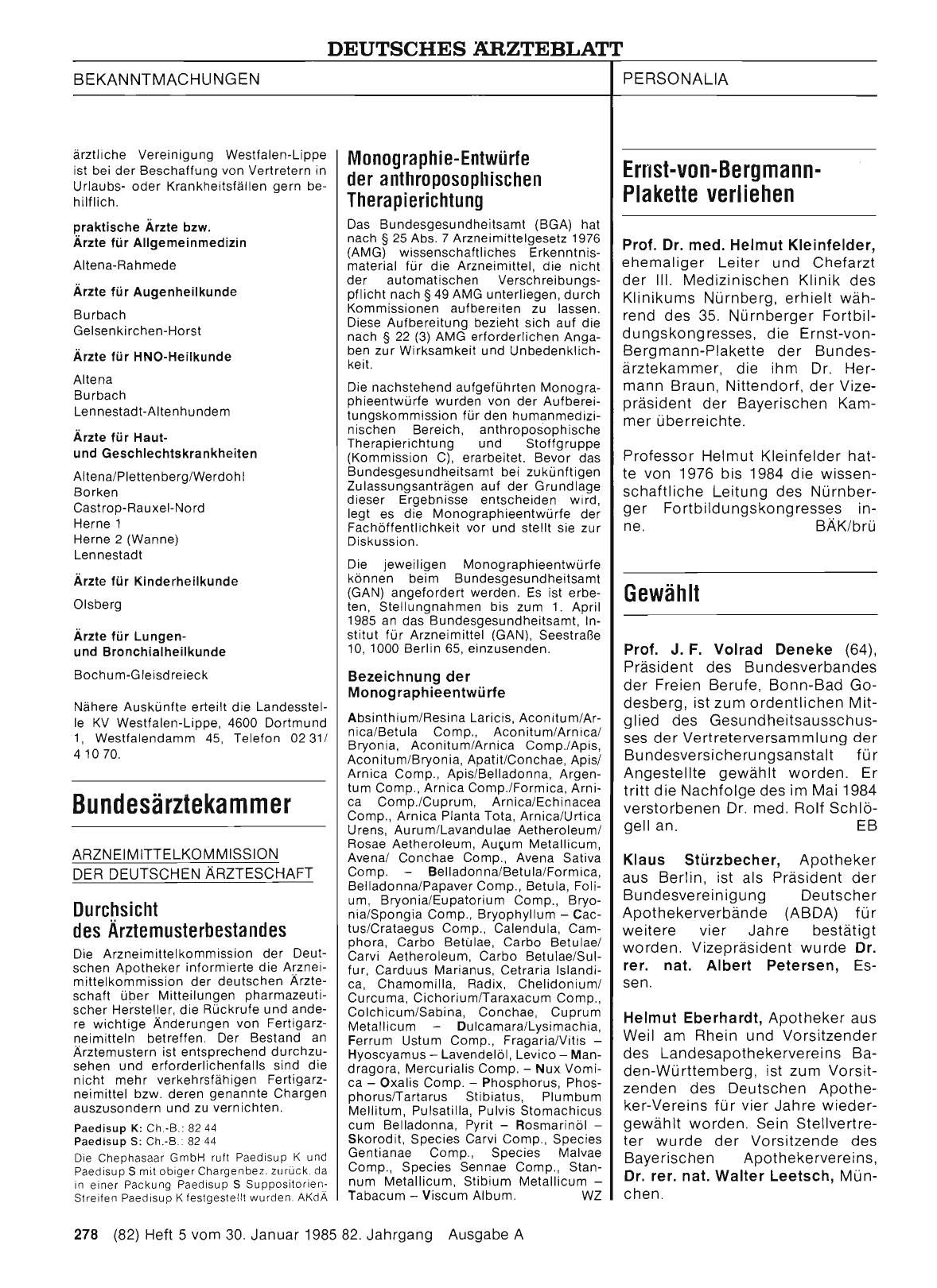 Vorschauseite 1: Ernst-von-Bergmann-Plakette verliehen