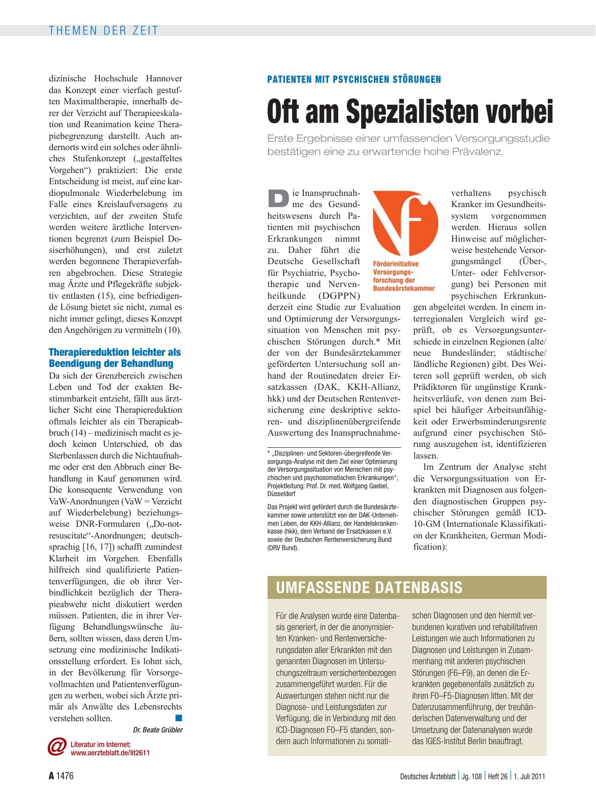Vorschauseite 3: Therapiebegrenzung bei infauster Prognose: Wann soll das Leben zu Ende gehen?