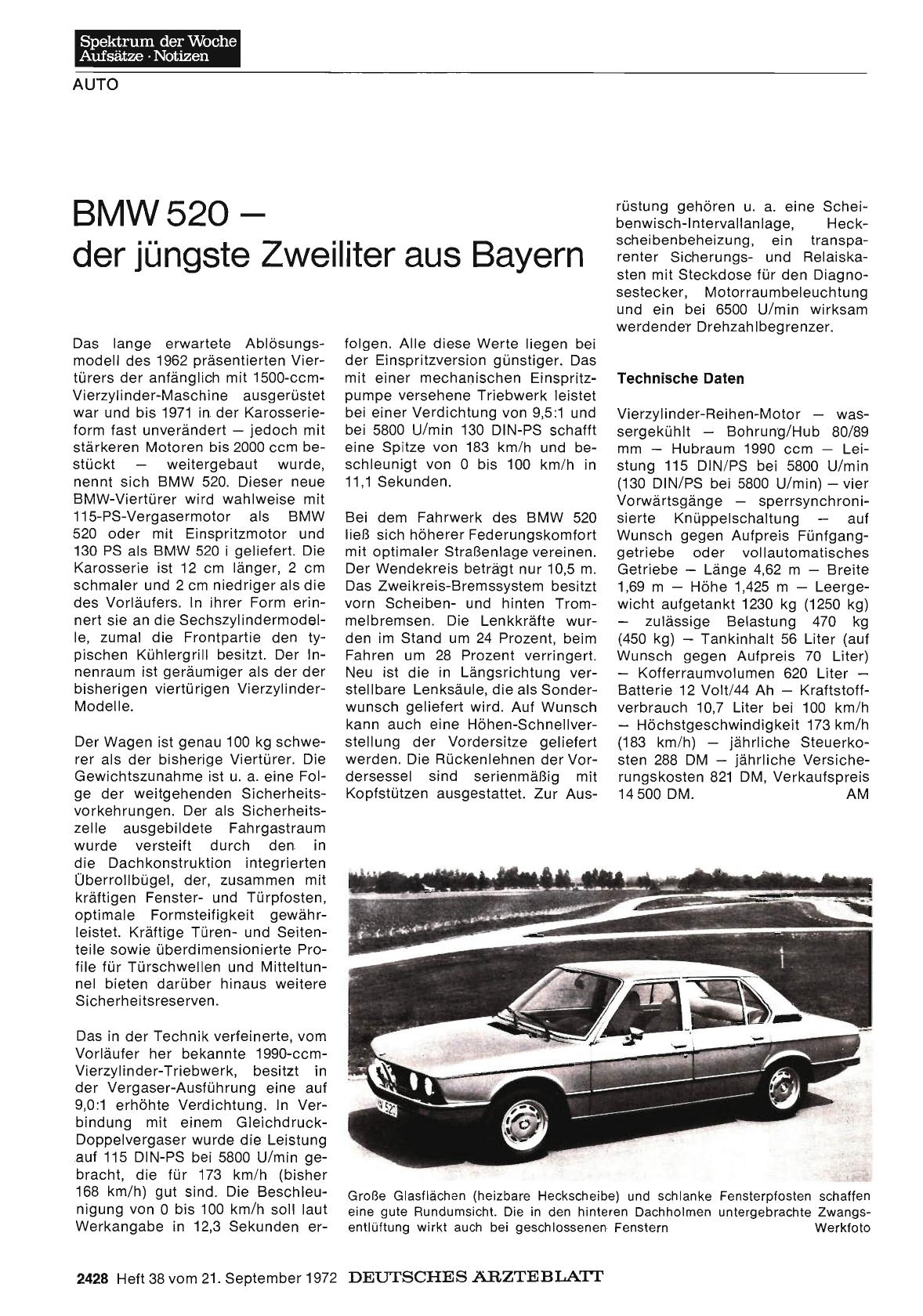Vorschauseite 1: BMW 520 — der jüngste Zweiliter aus Bayern