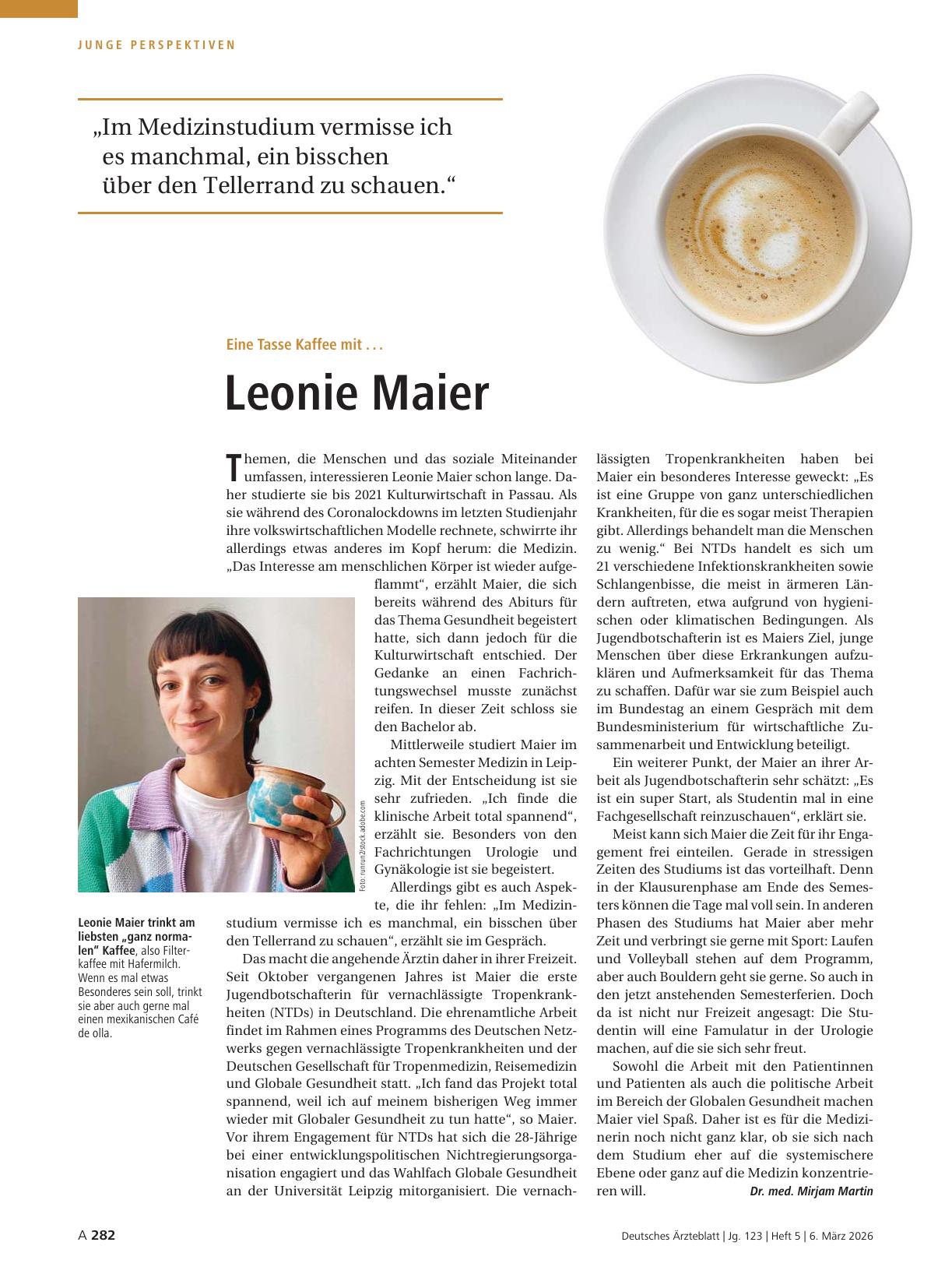 Vorschauseite 1: Eine Tasse Kaffee mit . . . Leonie Maier