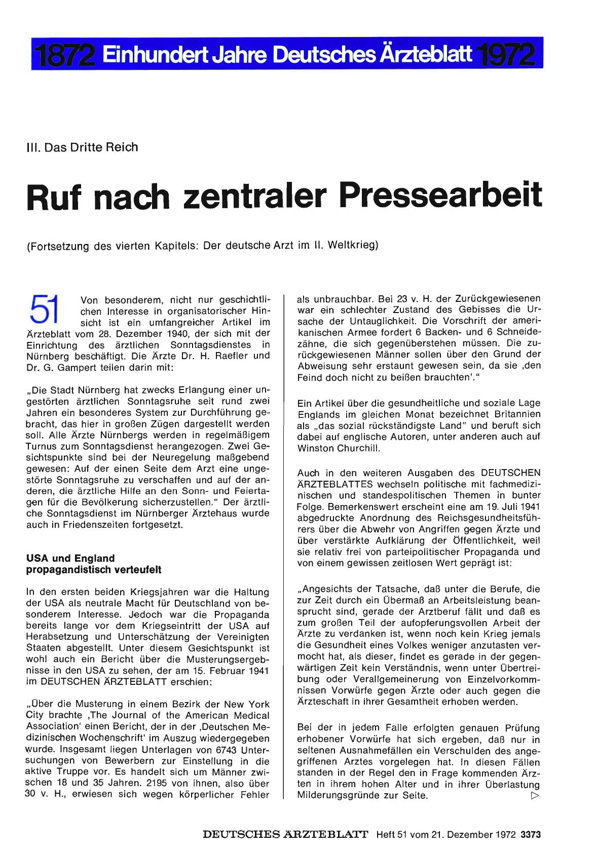 Vorschauseite 1: III. Das Dritte Reich: Ruf nach zentraler Pressearbeit