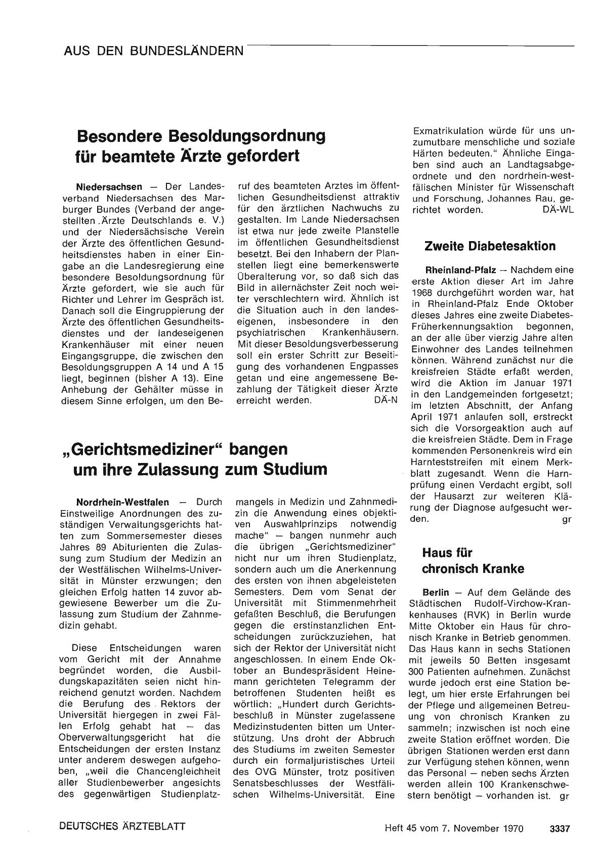 Vorschauseite 1: „Gerichtsmediziner” bangen um ihre Zulassung zum Studium