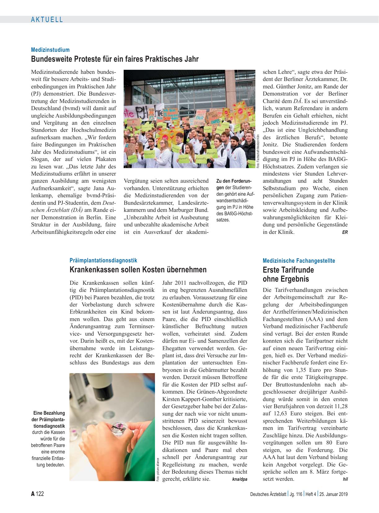 Vorschauseite 1: Medizinstudium: Bundesweite Proteste für ein faires Praktisches Jahr