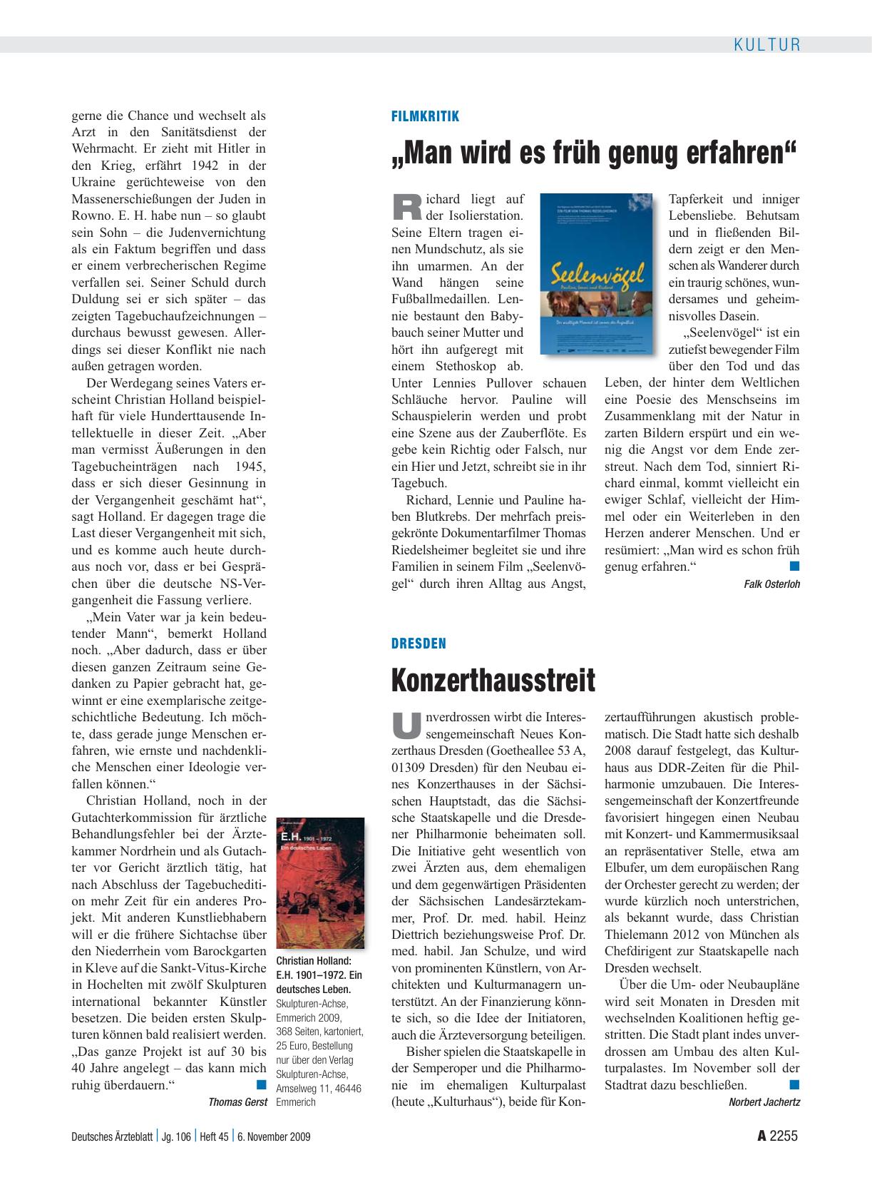 Vorschauseite 1: Dresden: Konzerthausstreit