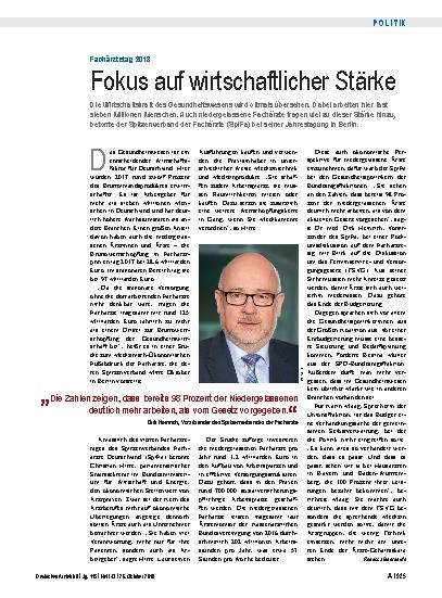 Vorschauseite 1: Fachärztetag 2018: Fokus auf wirtschaftlicher Stärke
