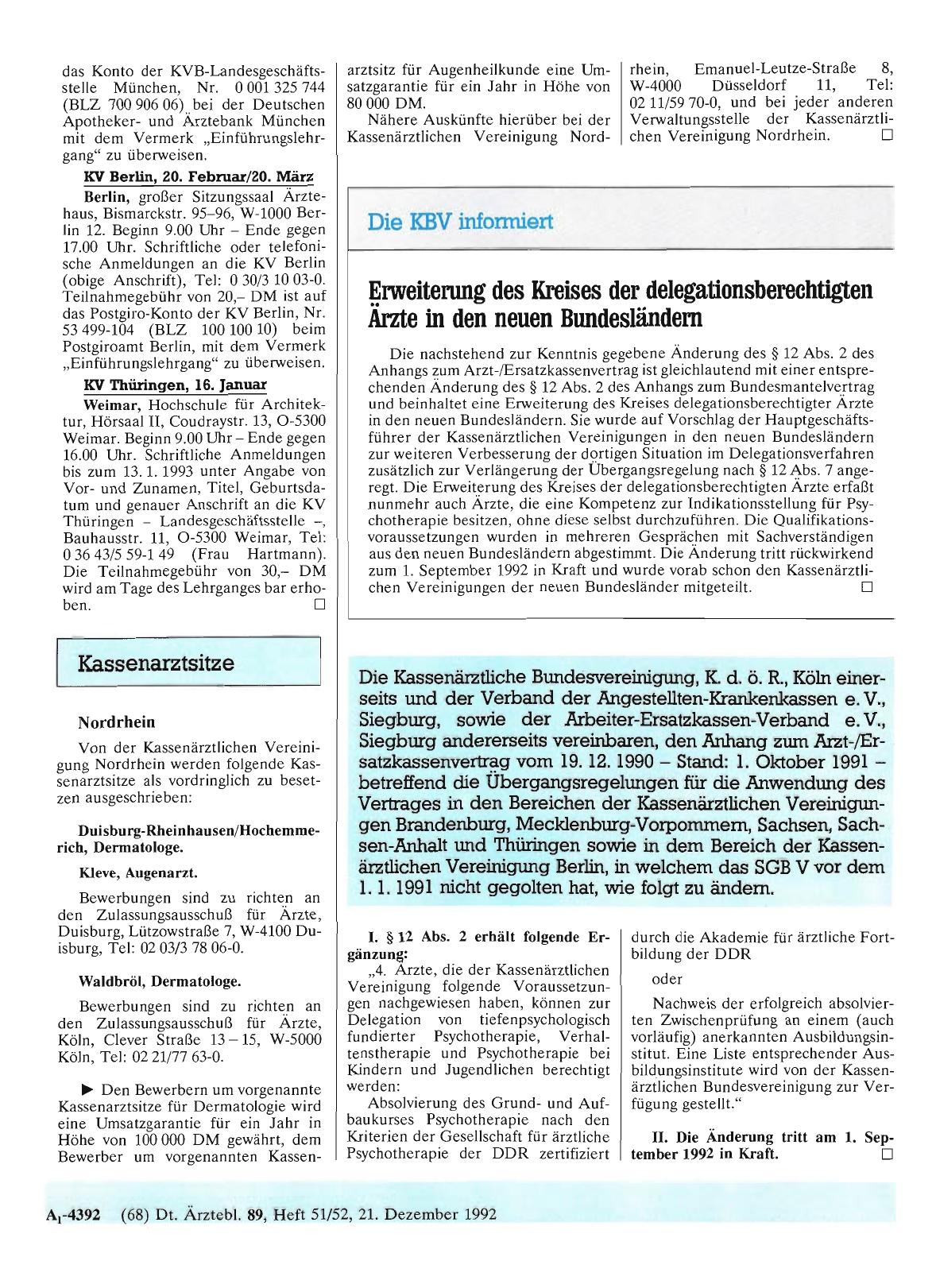 Vorschauseite 1: Kassenarztsitze