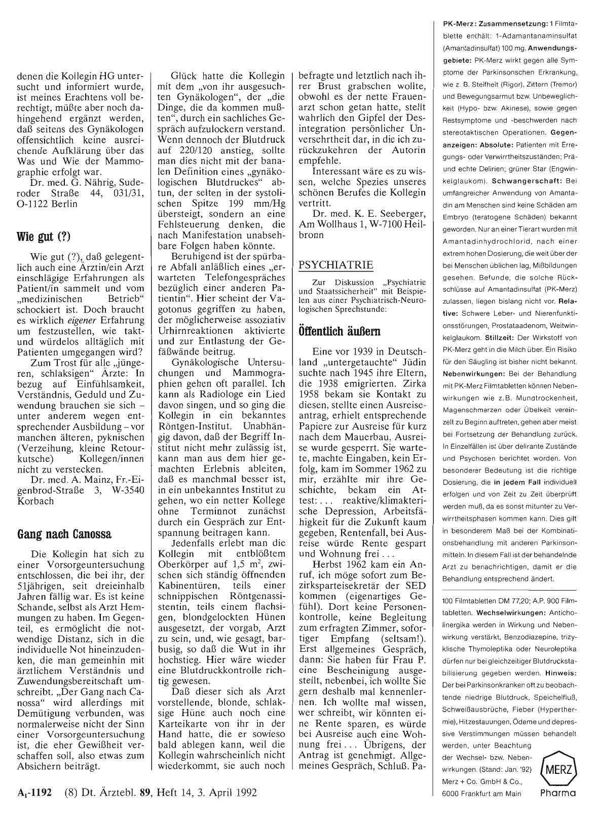 Vorschauseite 1: PSYCHIATRIE: Öffentlich äußern