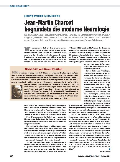 Vorschauseite 1: Berühmte Entdecker von Krankheiten: Jean-Martin Charcot begründete die moderne Neurologie