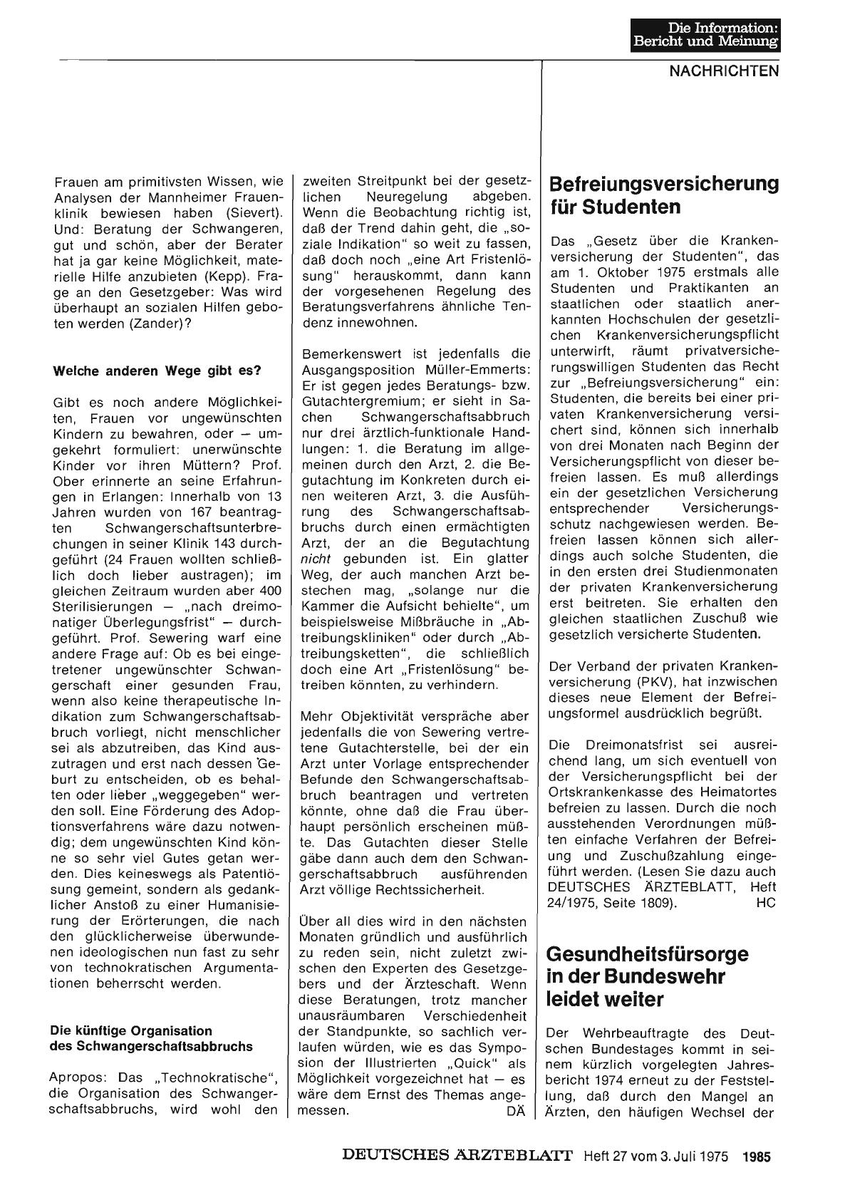 Vorschauseite 1: Befreiungsversicherung für Studenten