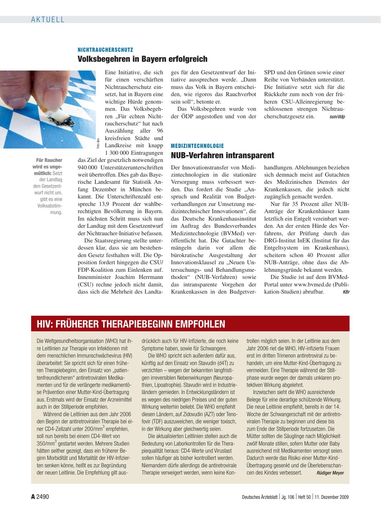 Vorschauseite 1: HIV: früherer Therapiebeginn empfohlen